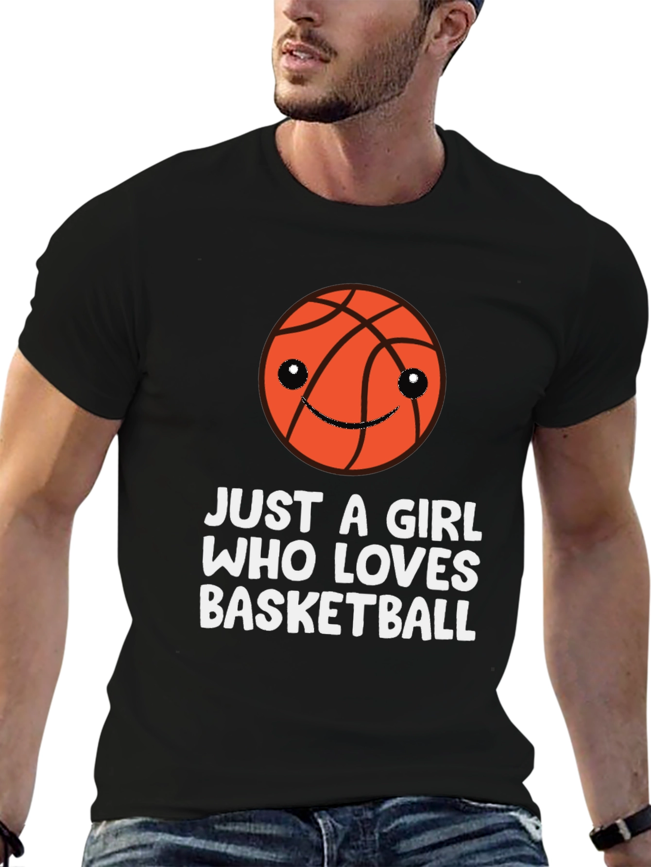 Black Basketball Lover T-Shirt - Just a Girl view 6