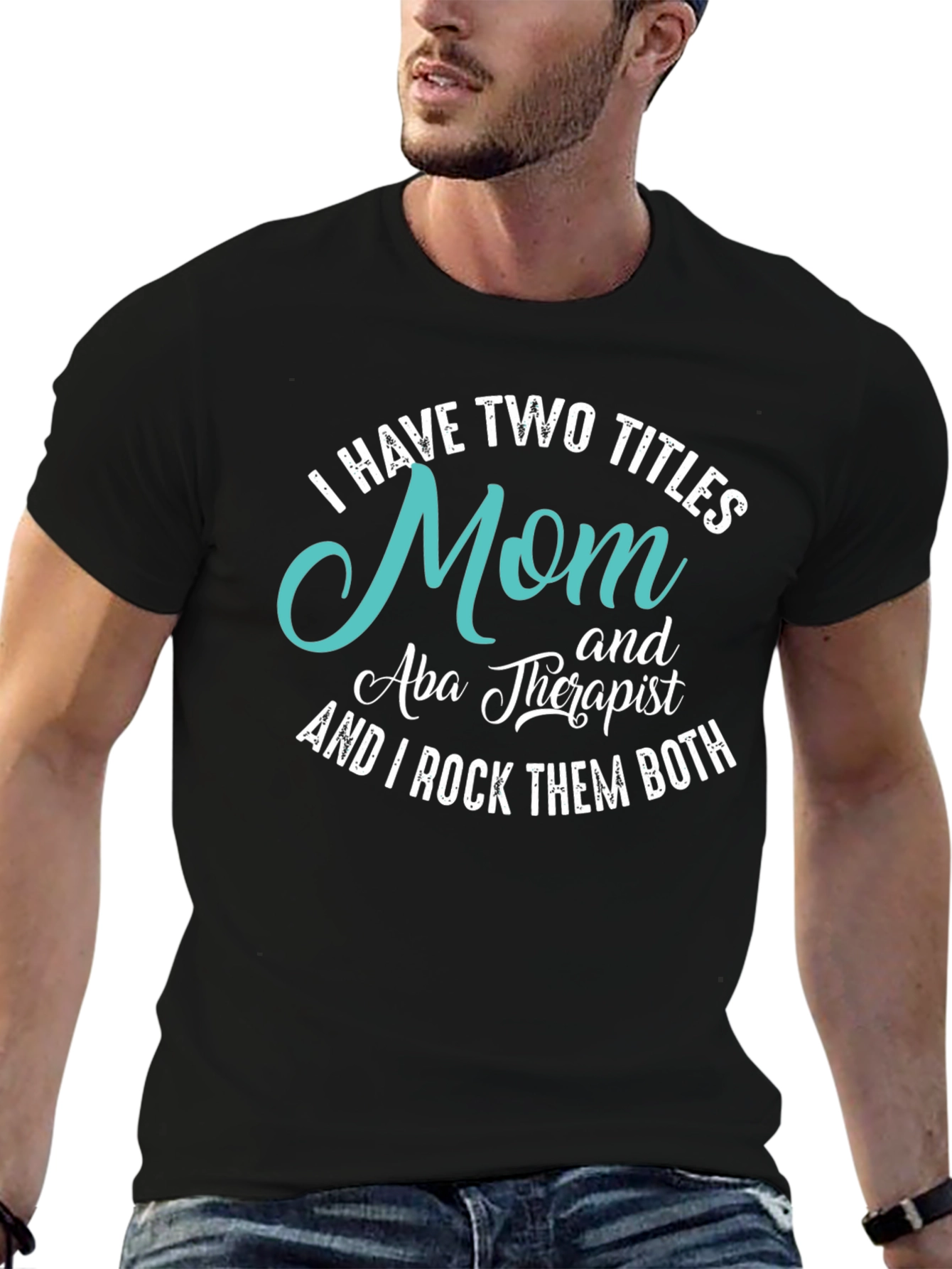 Black Mom & Aba Therapist T-Shirt view 6