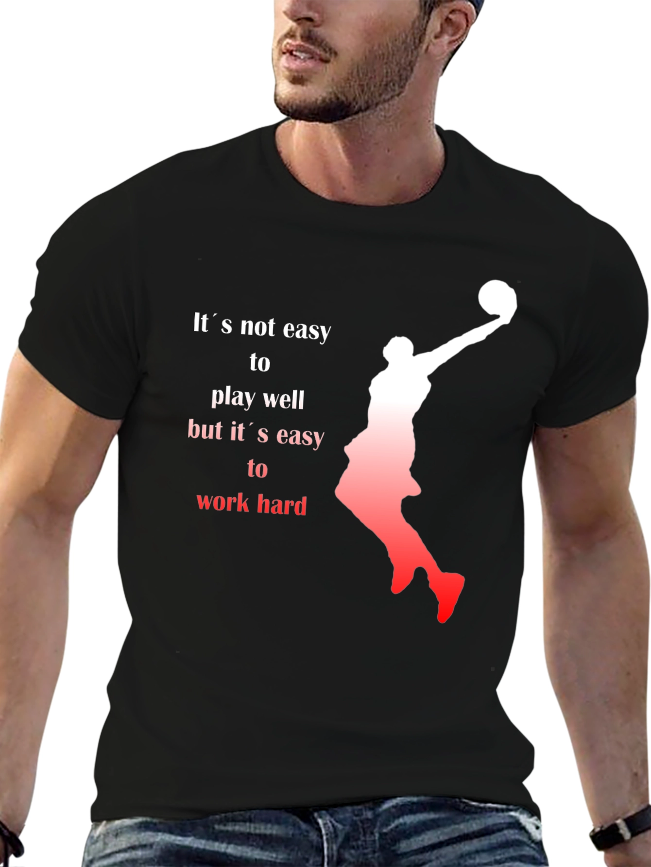 Black Basketball Motivational Graphic Tee view 6