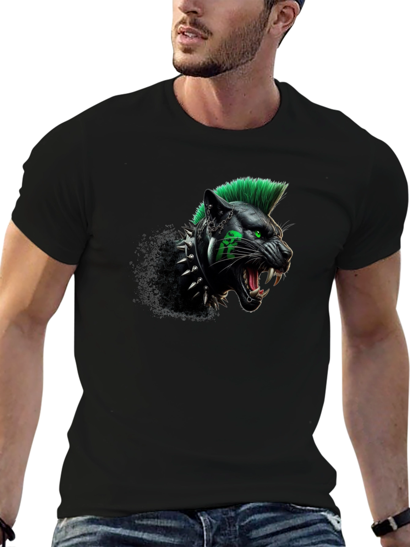 Black Punk Panther Graphic Tee - Unleash Your Wild Side view 6