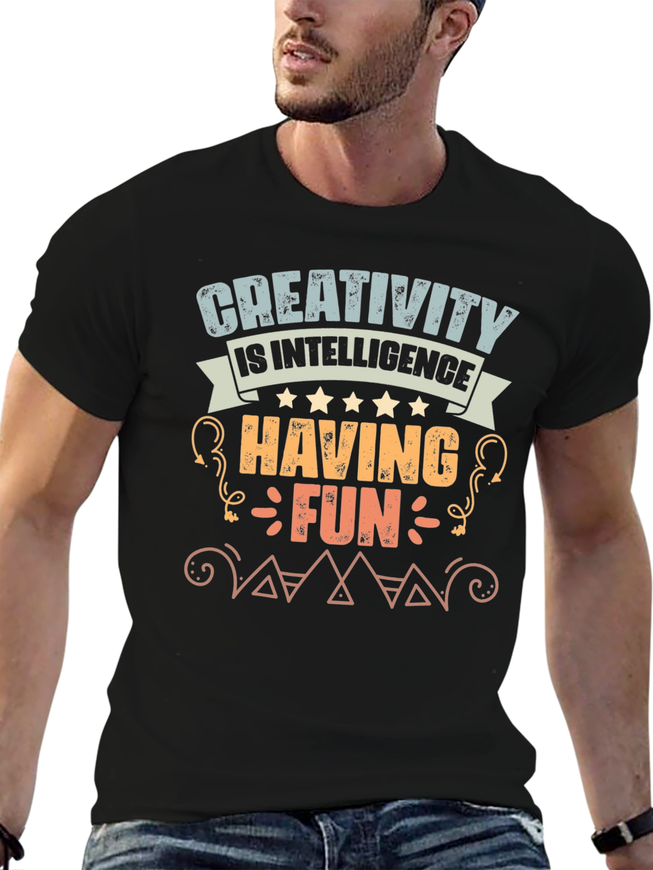 Black Creativity is Intelligence Graphic T-Shirt view 6