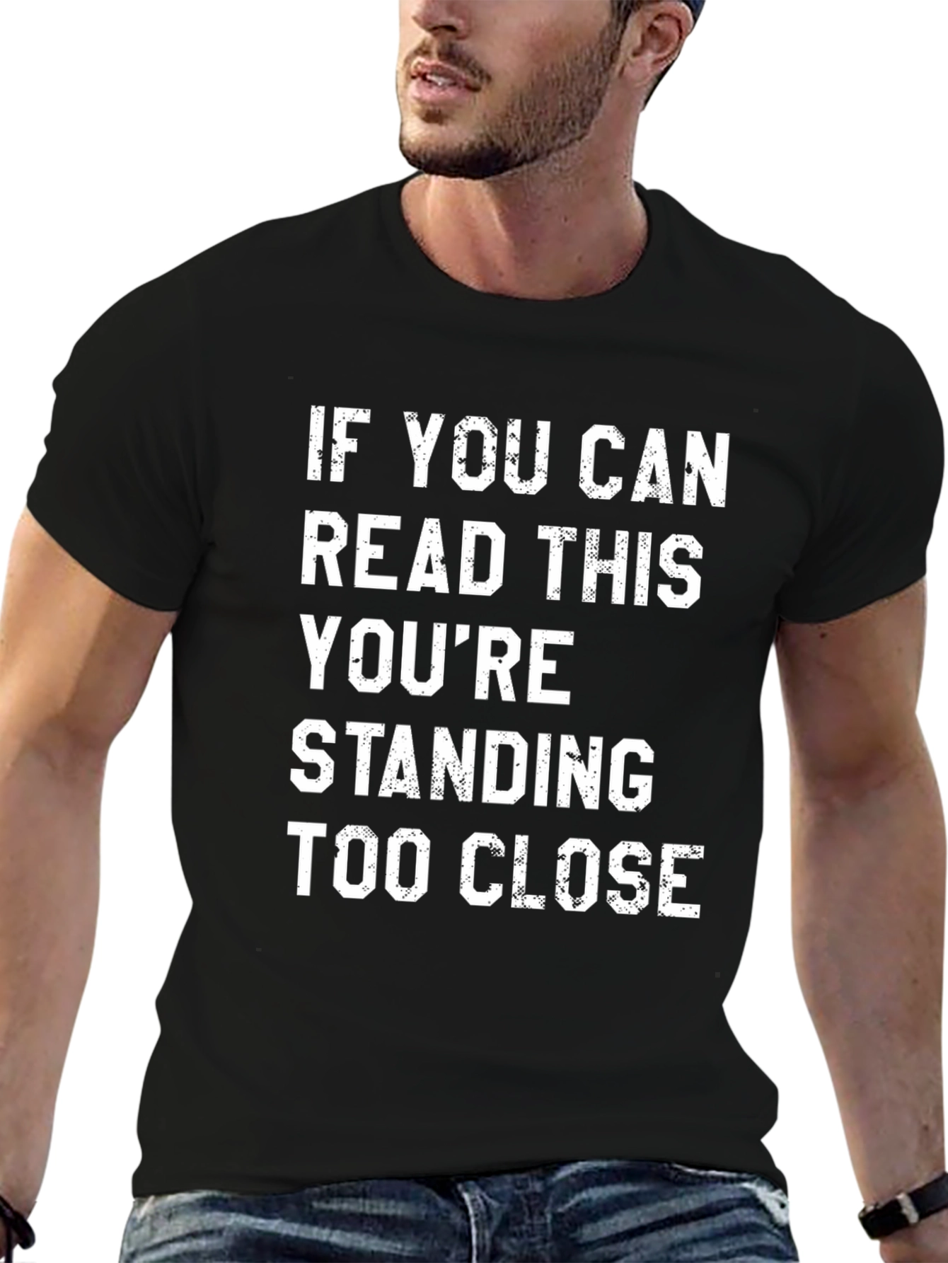 Black Funny Social Distancing T-Shirt: Standing Too Close view 6