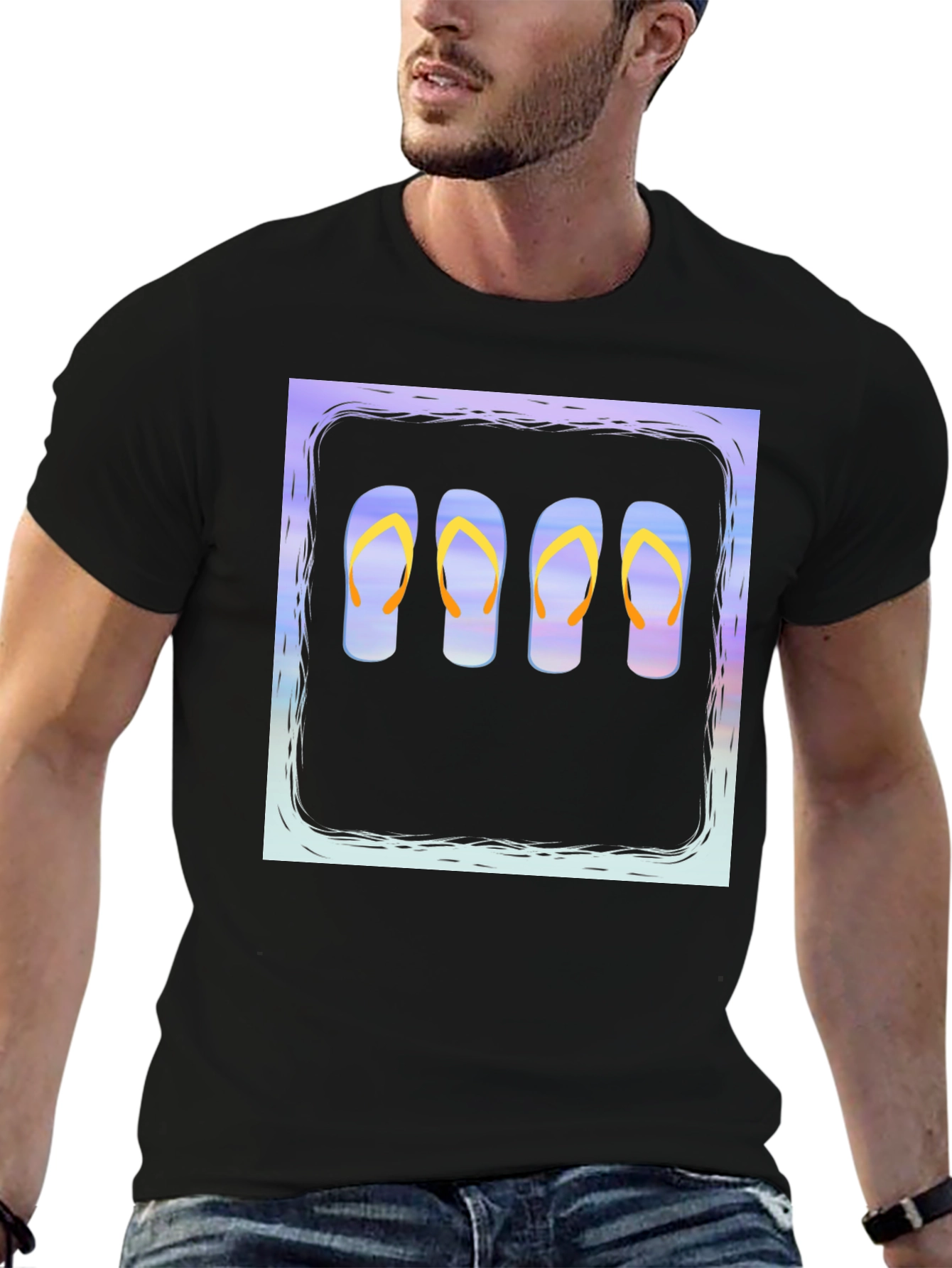 Black Flip Flop Graphic Tee - Vacation Vibes! view 6
