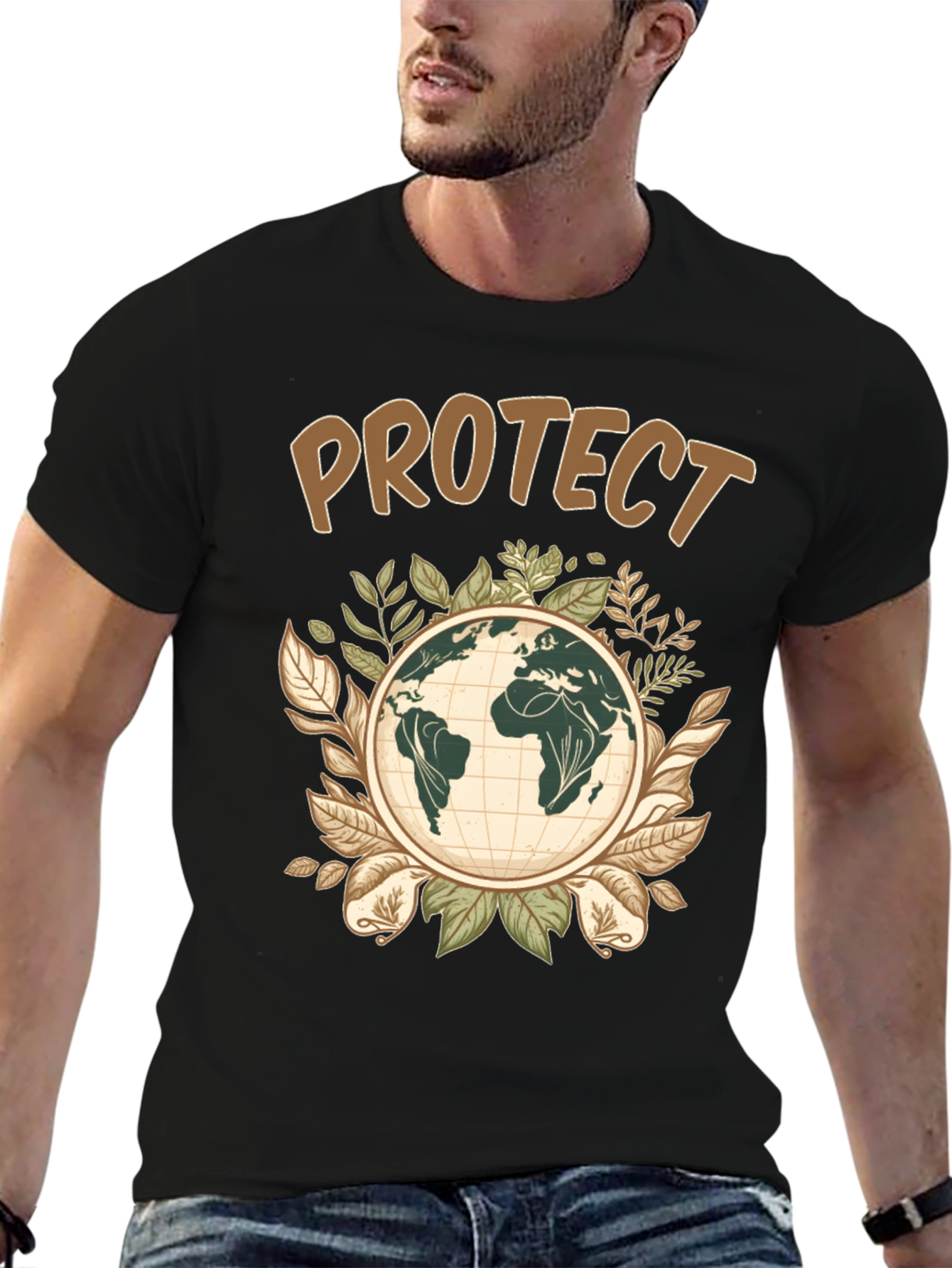 Black Protect Earth Graphic Tee view 6