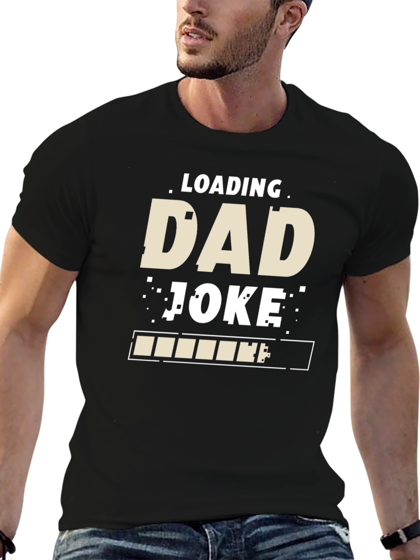 Black Loading Dad Joke T-Shirt - Funny Father's Day Tee view 6