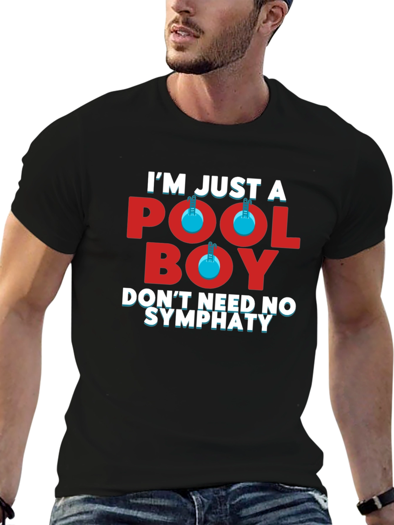 Black Pool Boy Graphic Tee - Don't Need No Sympathy view 6