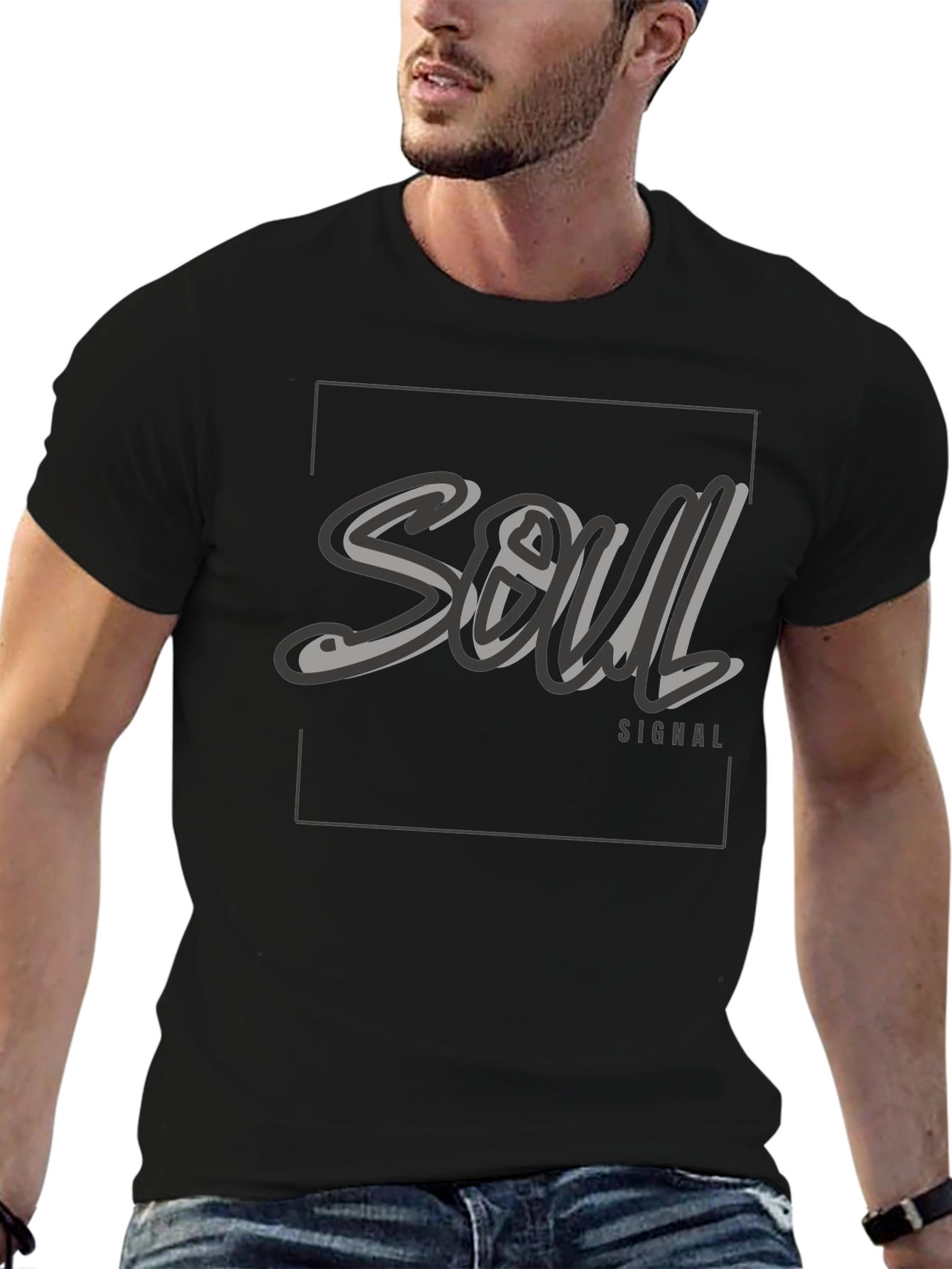 Black Soul Signal Graphic Print T-Shirt view 6
