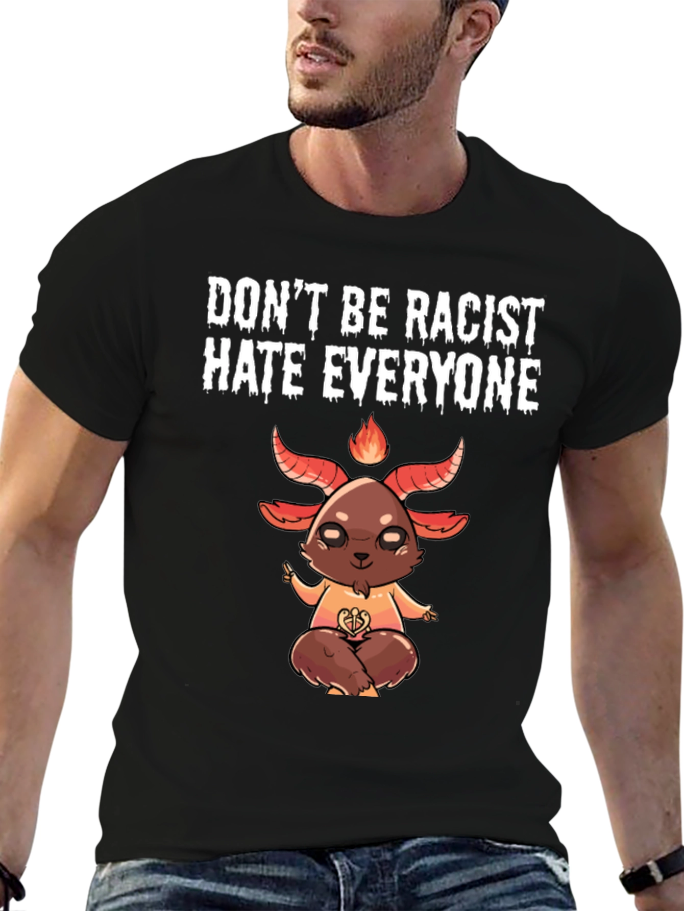 Black Don't Be Racist Hate Everyone Graphic Tee view 6