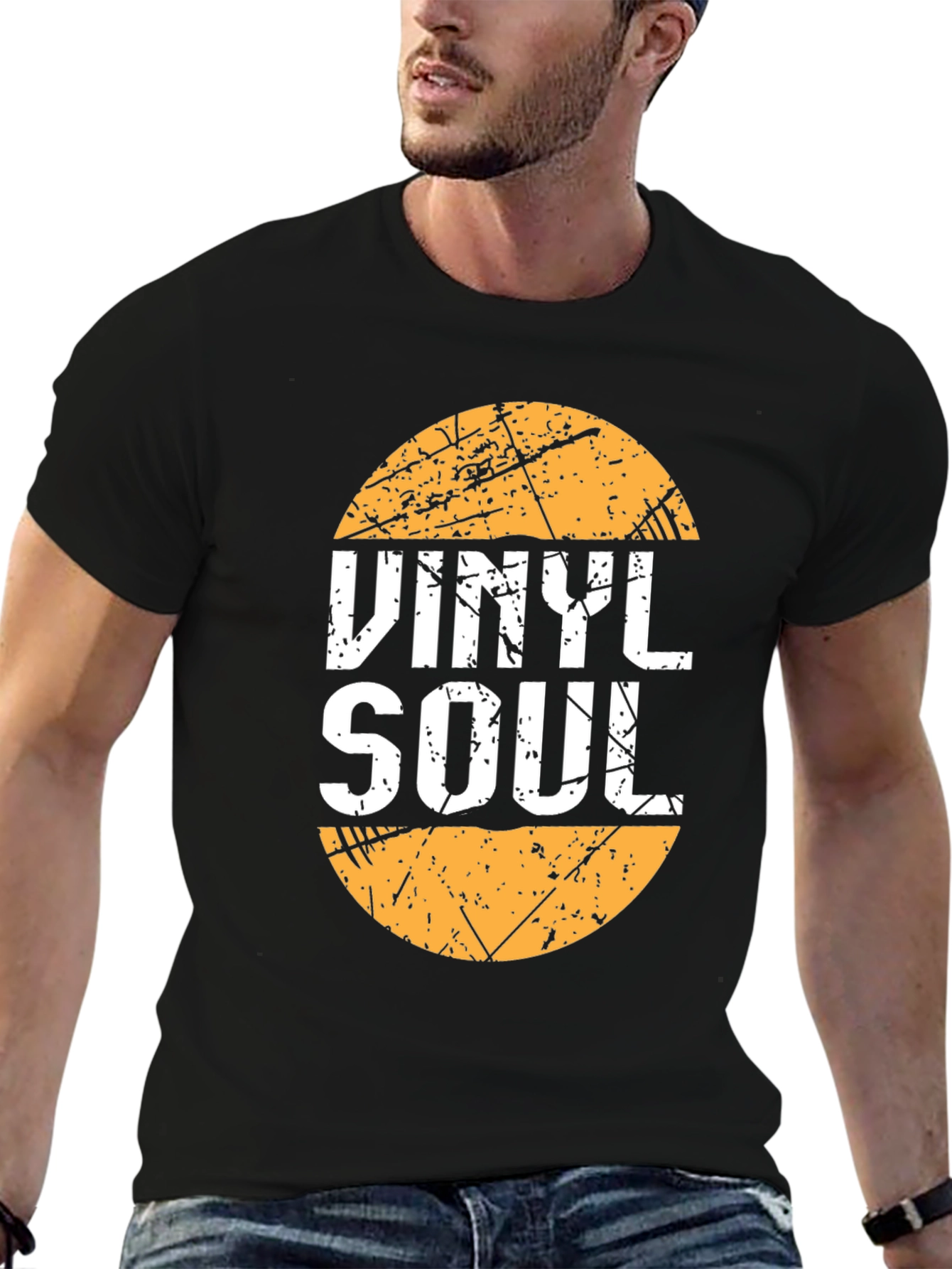 Black Vinyl Soul Graphic T-Shirt - Retro Music Tee view 6