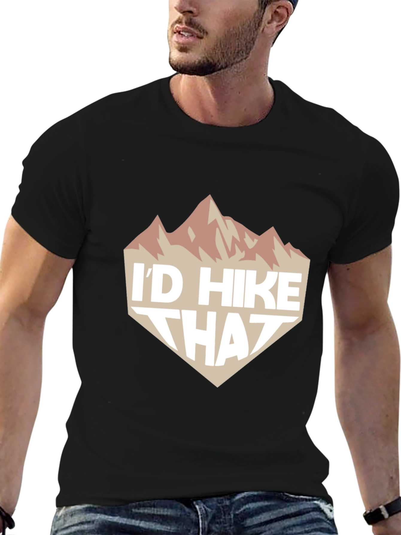 Black I'd Hike That Graphic Tee - Black Casual T-Shirt view 6