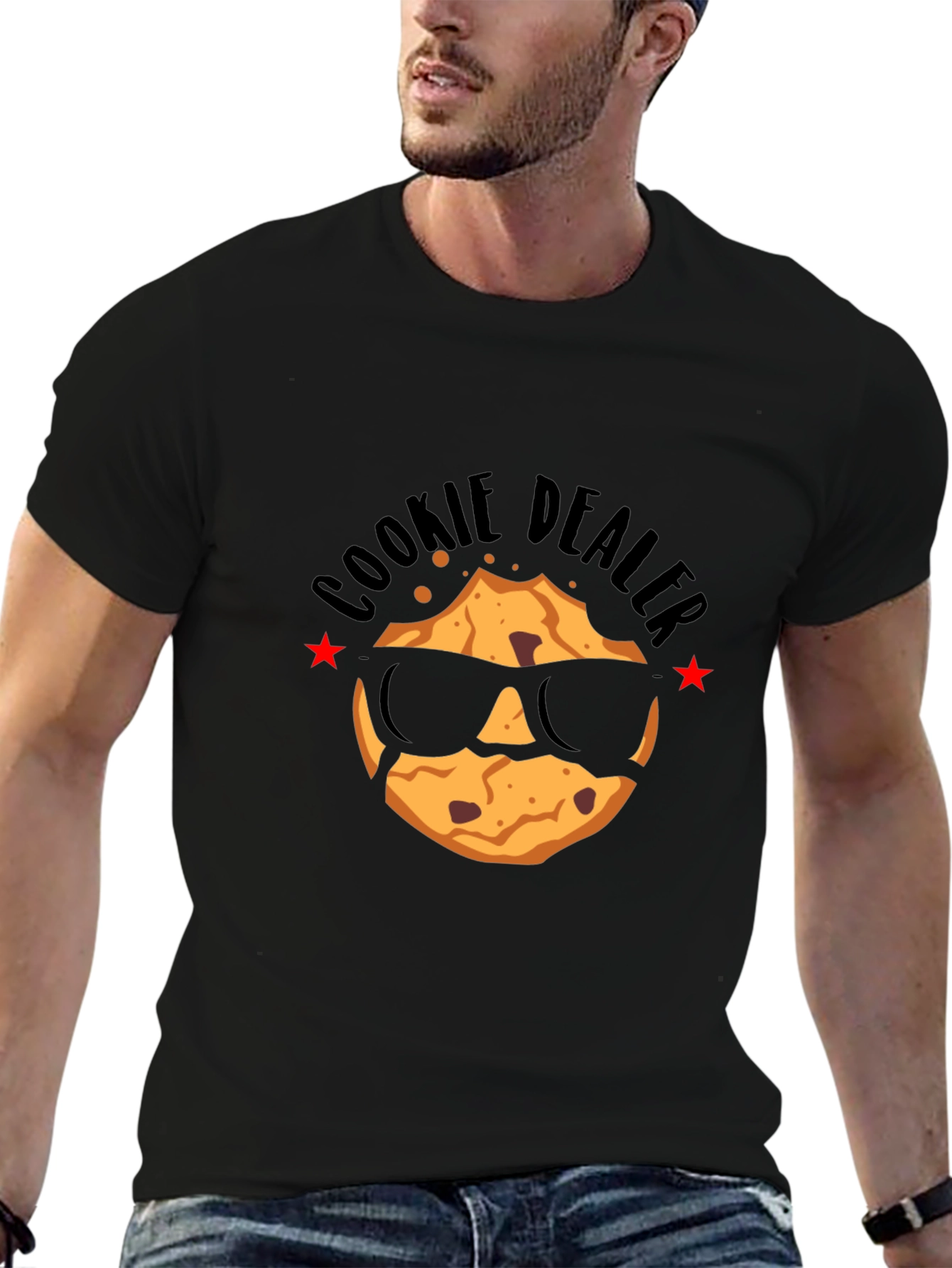 Black Cookie Dealer Graphic T-Shirt - Cool & Unique Design view 6