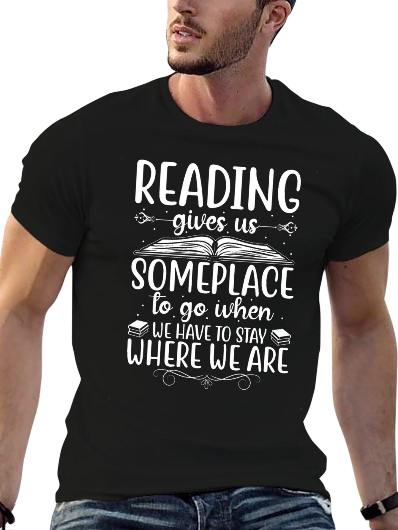 Black Reading Gives Us Someplace T-Shirt view 6