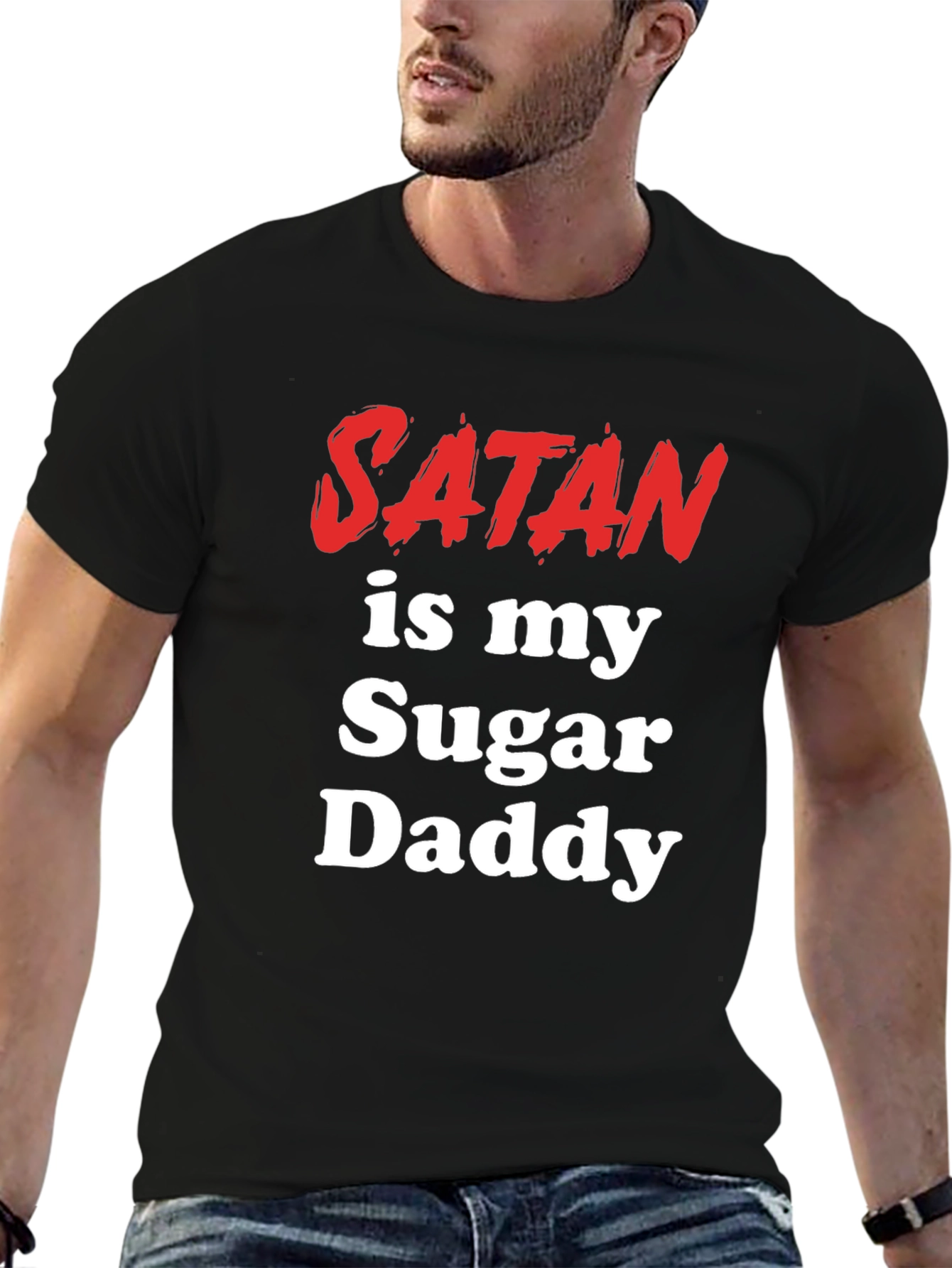 Black Satan Is My Sugar Daddy T-Shirt - Bold Graphic Tee view 6