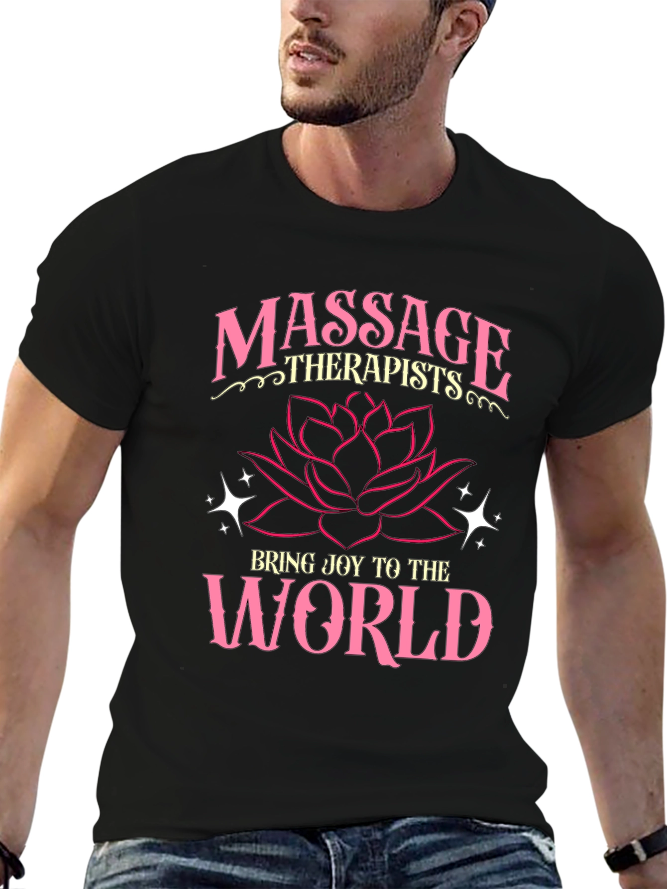 Black Massage Therapists Joyful Graphic T-Shirt view 6