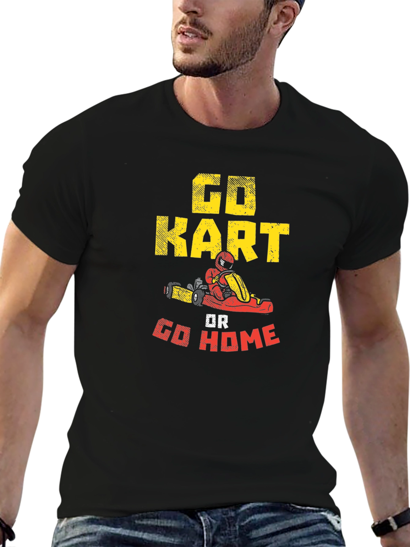 Black Go Kart or Go Home T-Shirt view 6
