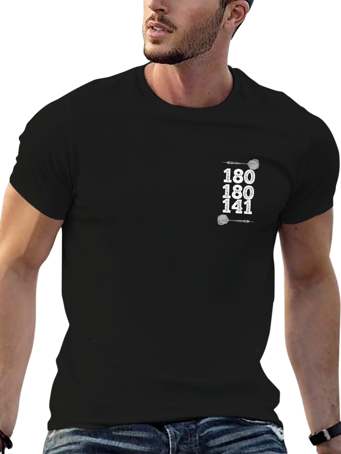 Black Darts 180 141 Graphic Black Tee view 6