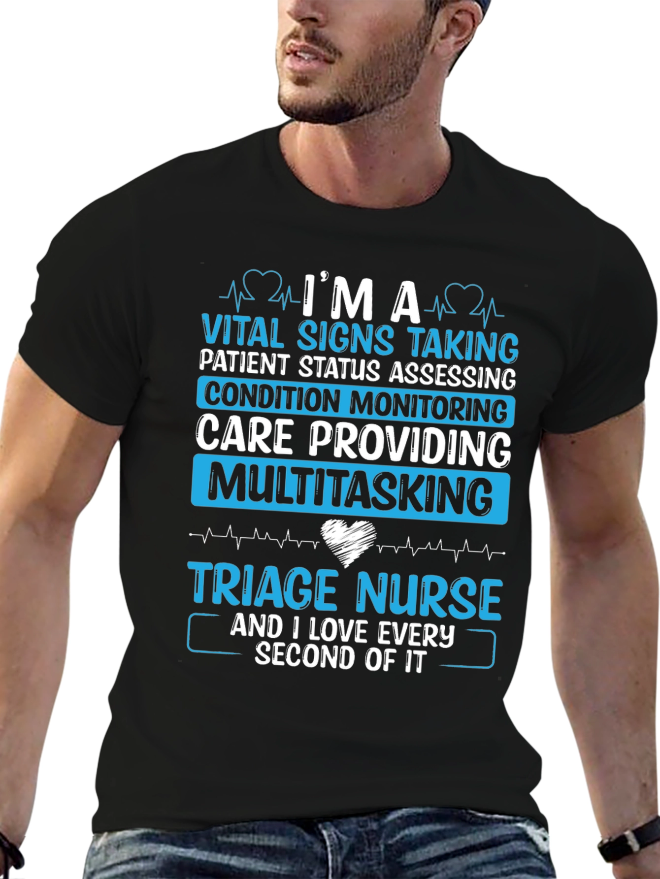 Black Triage Nurse Graphic T-Shirt view 6