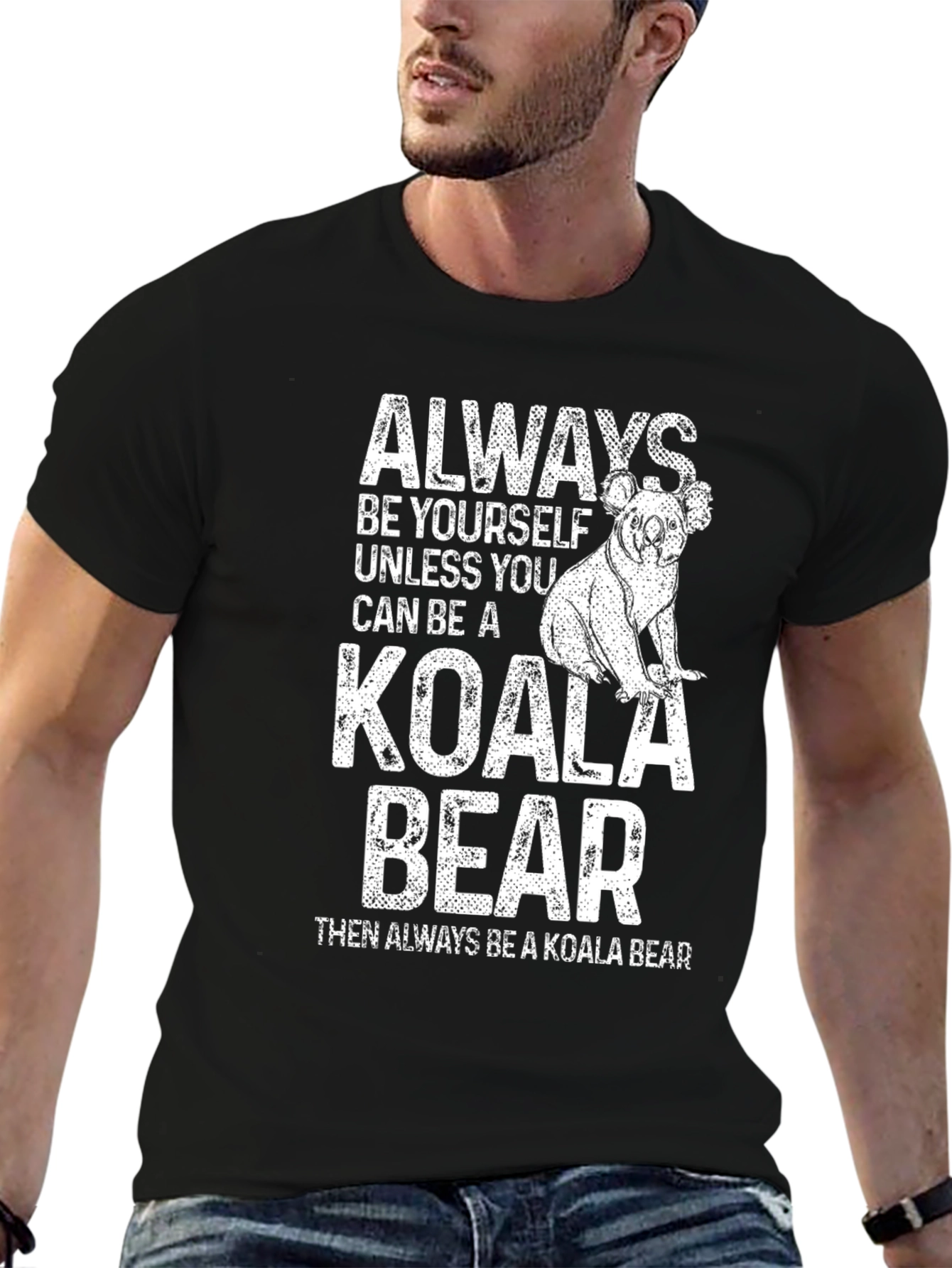 Black Koala Bear T-Shirt - Always Be Yourself Graphic Tee view 6