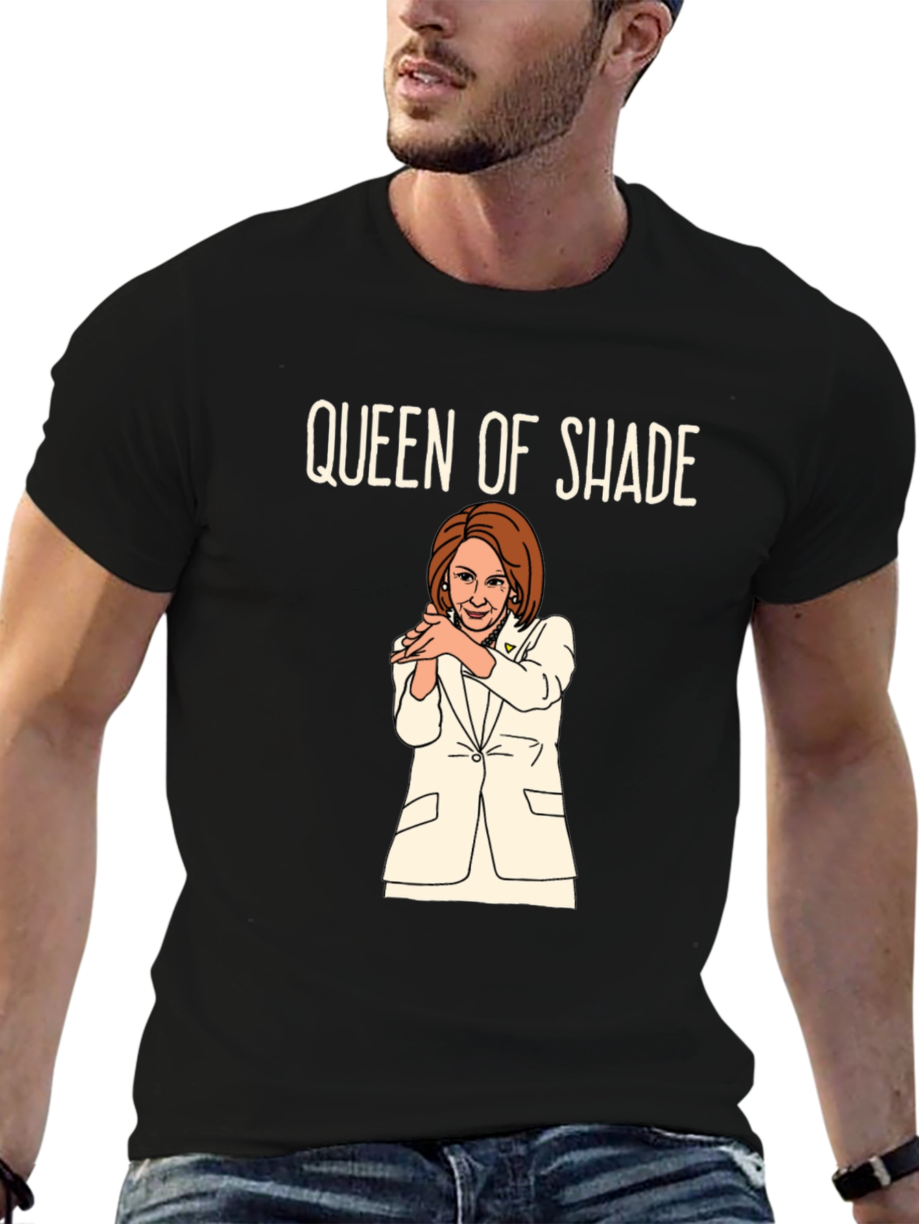 Black Queen of Shade Graphic Tee - Unisex Black T-Shirt view 6