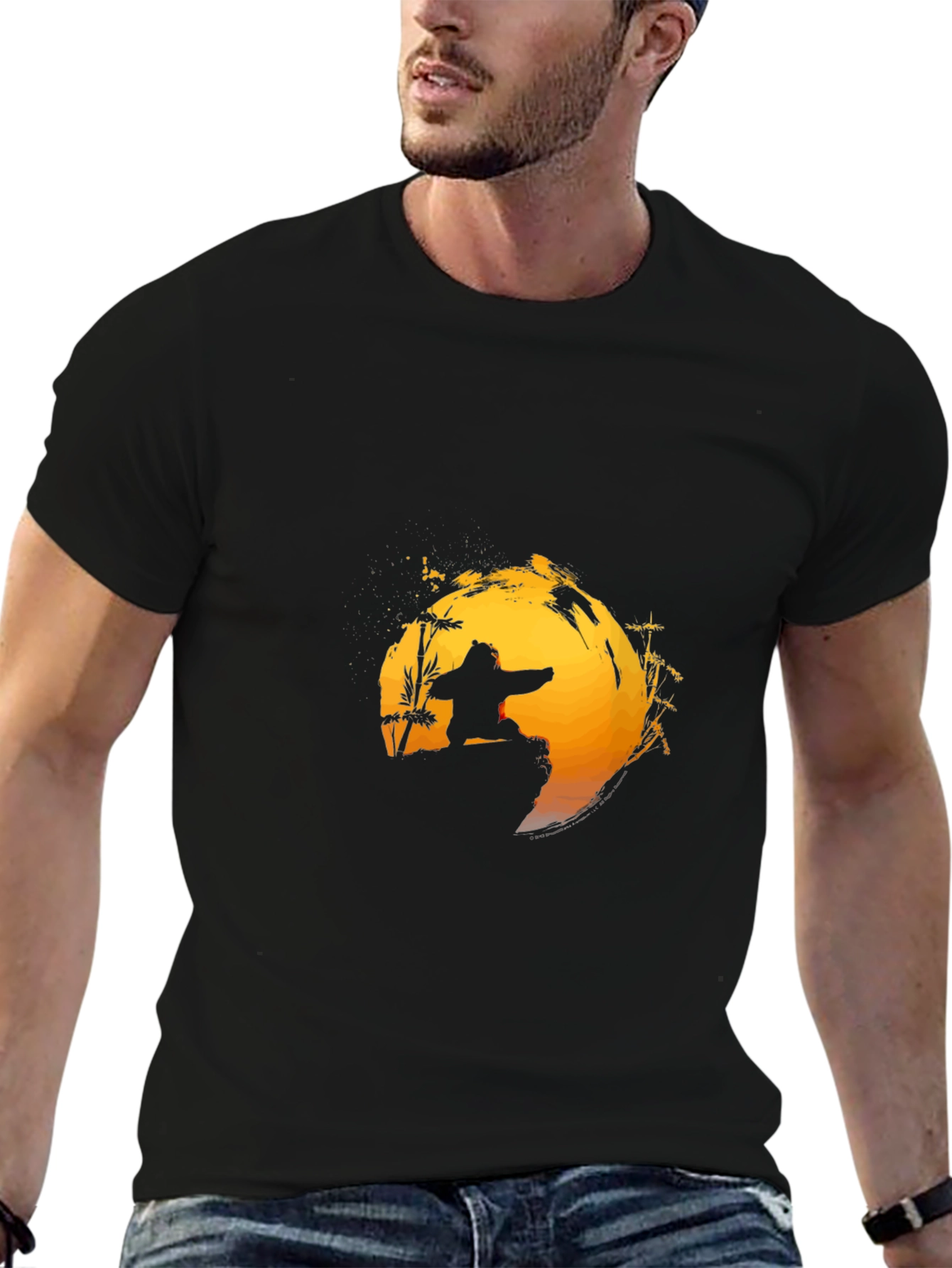 Black Kung Fu Sunset T-Shirt - Martial Arts Graphic Tee view 6