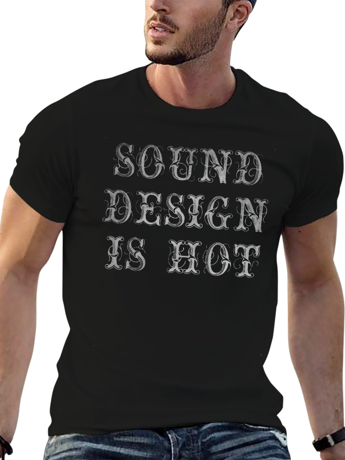 Black Sound Design Is Hot Graphic T-Shirt view 6