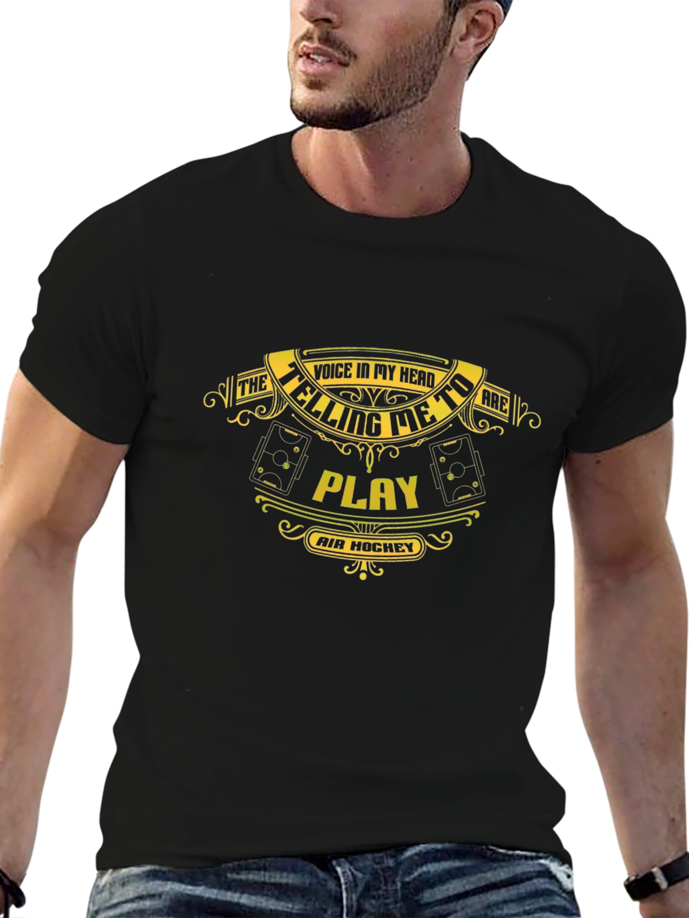 Black Air Hockey T-Shirt - The Voice in My Head view 6
