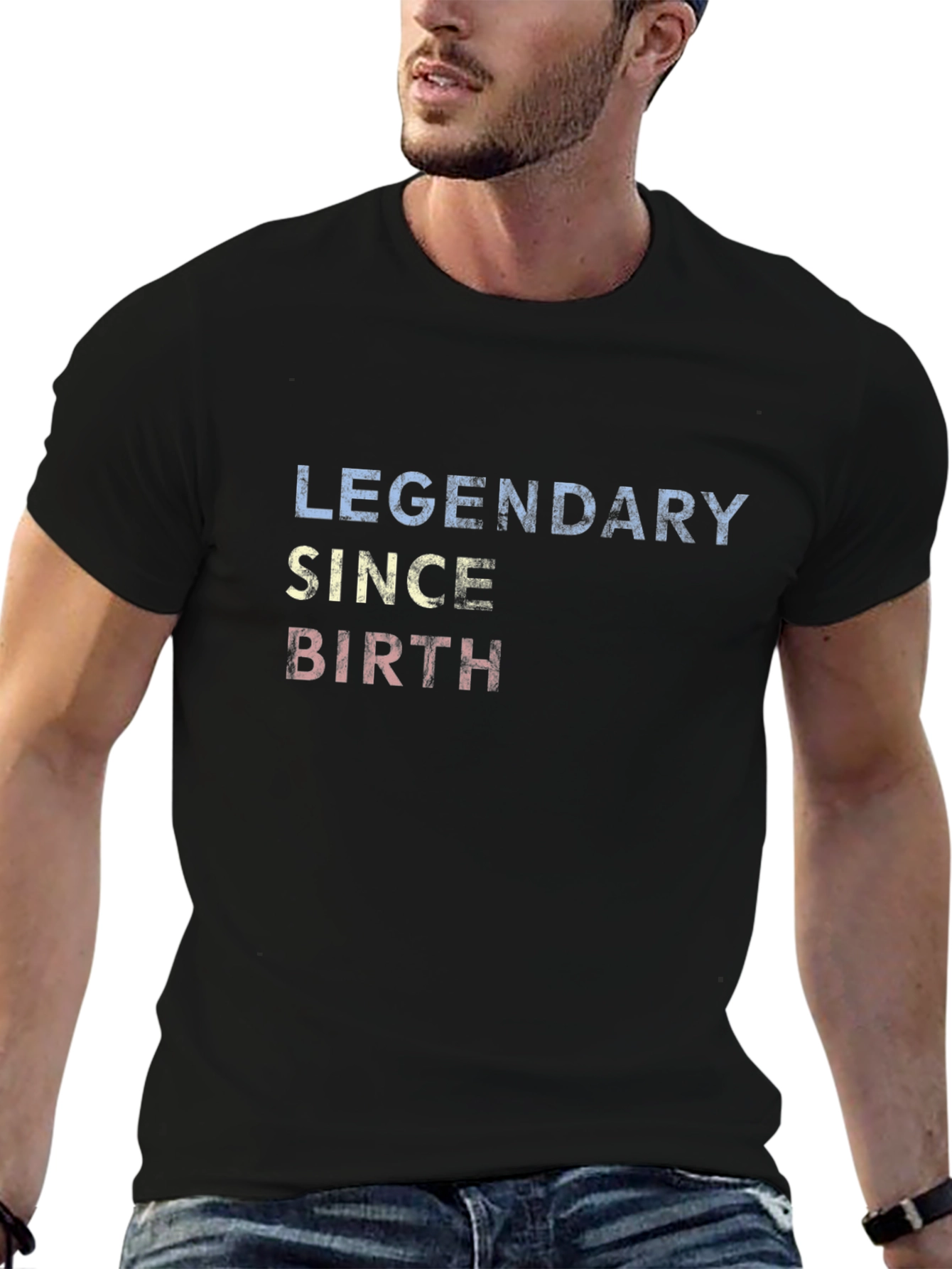 Black Legendary Since Birth Graphic Tee - Black Cotton Blend view 6