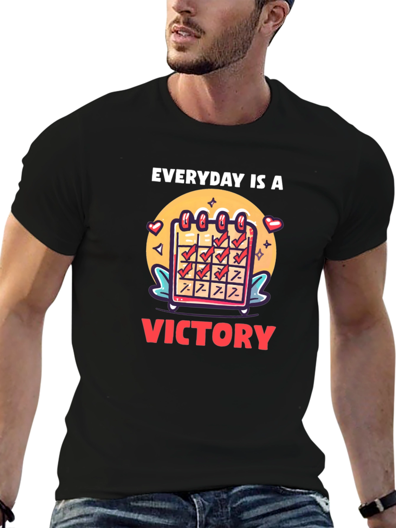 Black Everyday is a Victory Graphic Tee - Motivational T-Shirt view 6