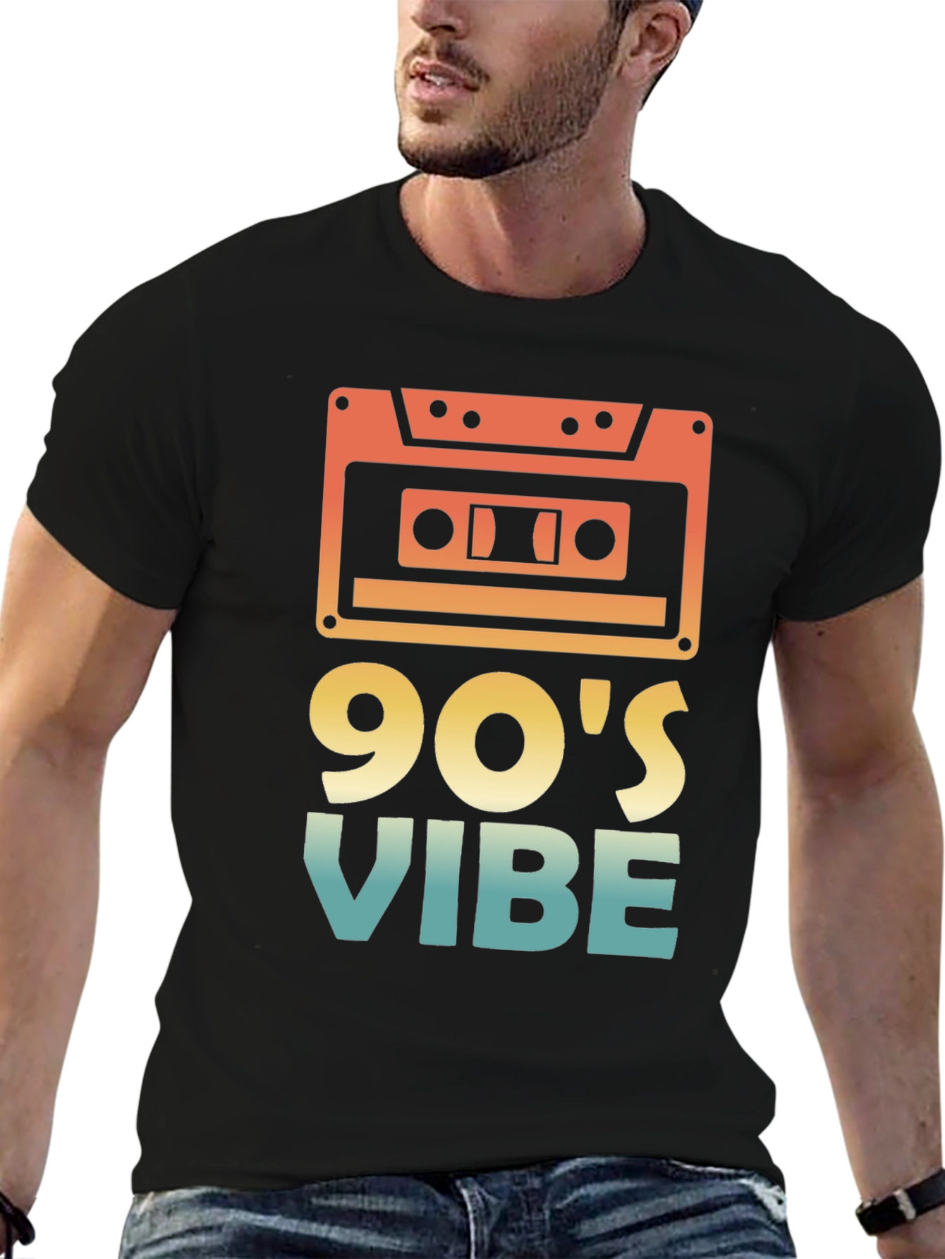 Black Retro 90's Vibe Graphic Tee view 6