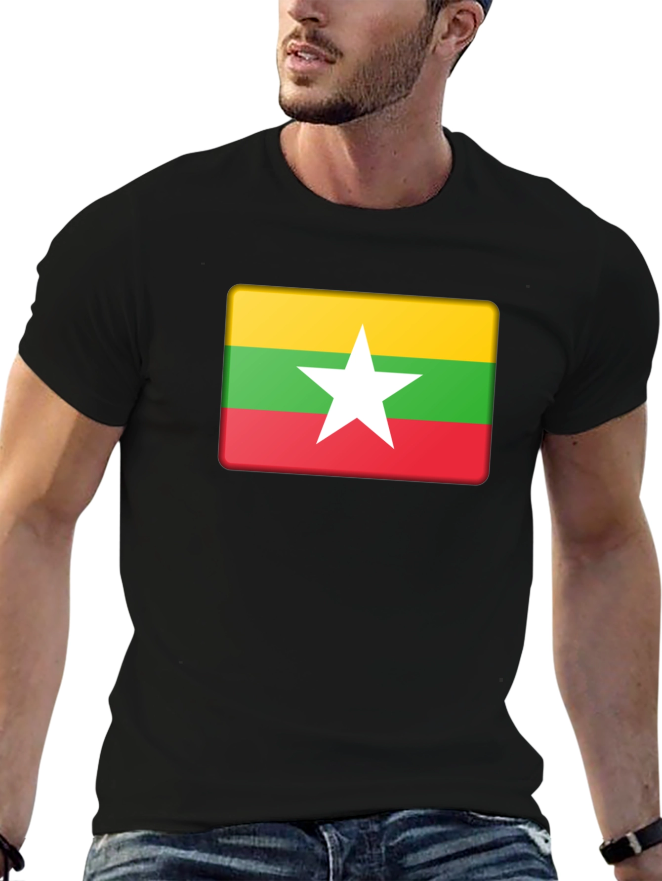 Black Myanmar Flag T-Shirt - Show Your Pride! view 6