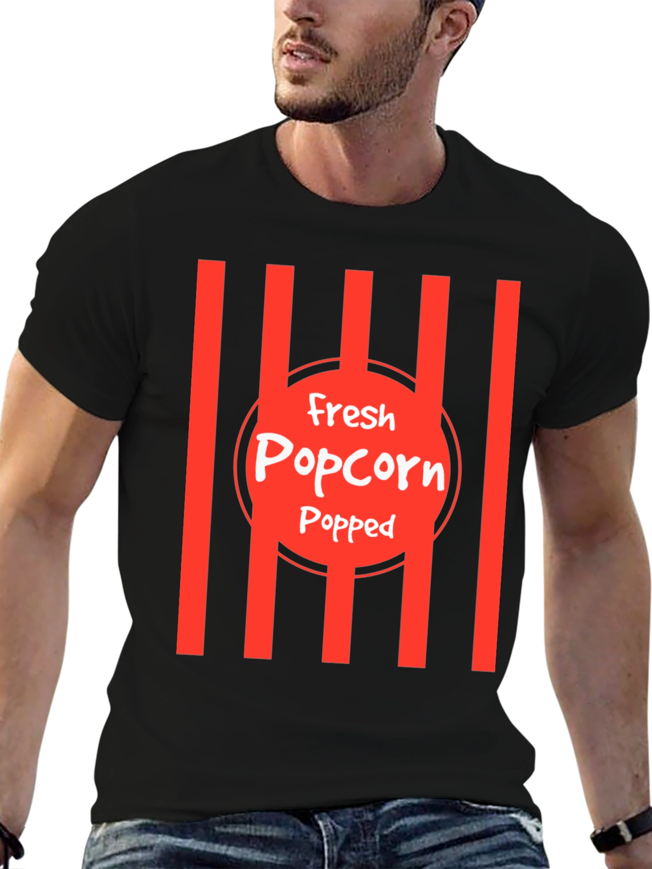 Black Fresh Popped Popcorn Graphic Tee view 6