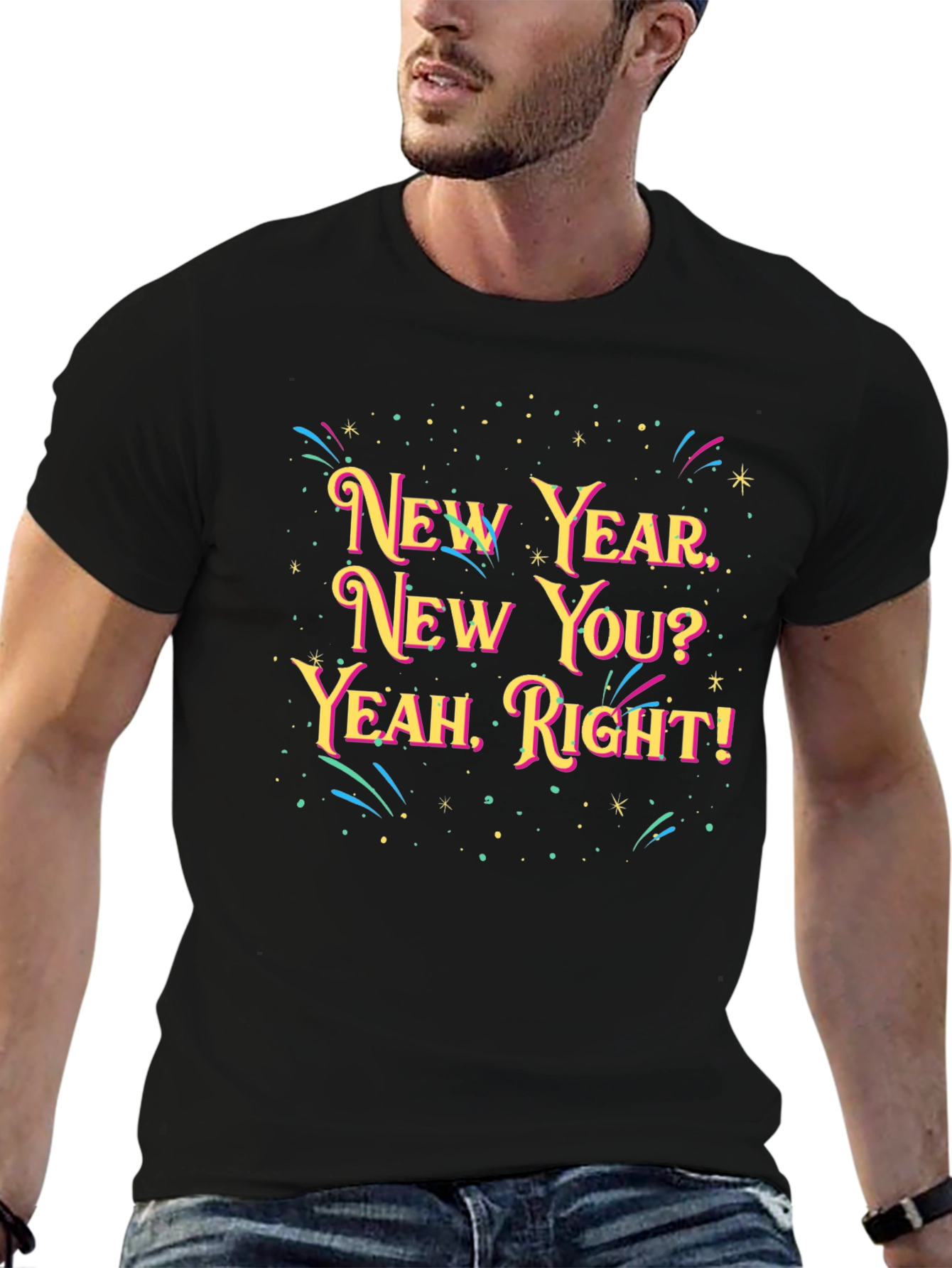 Black New Year New You? Graphic Tee view 6