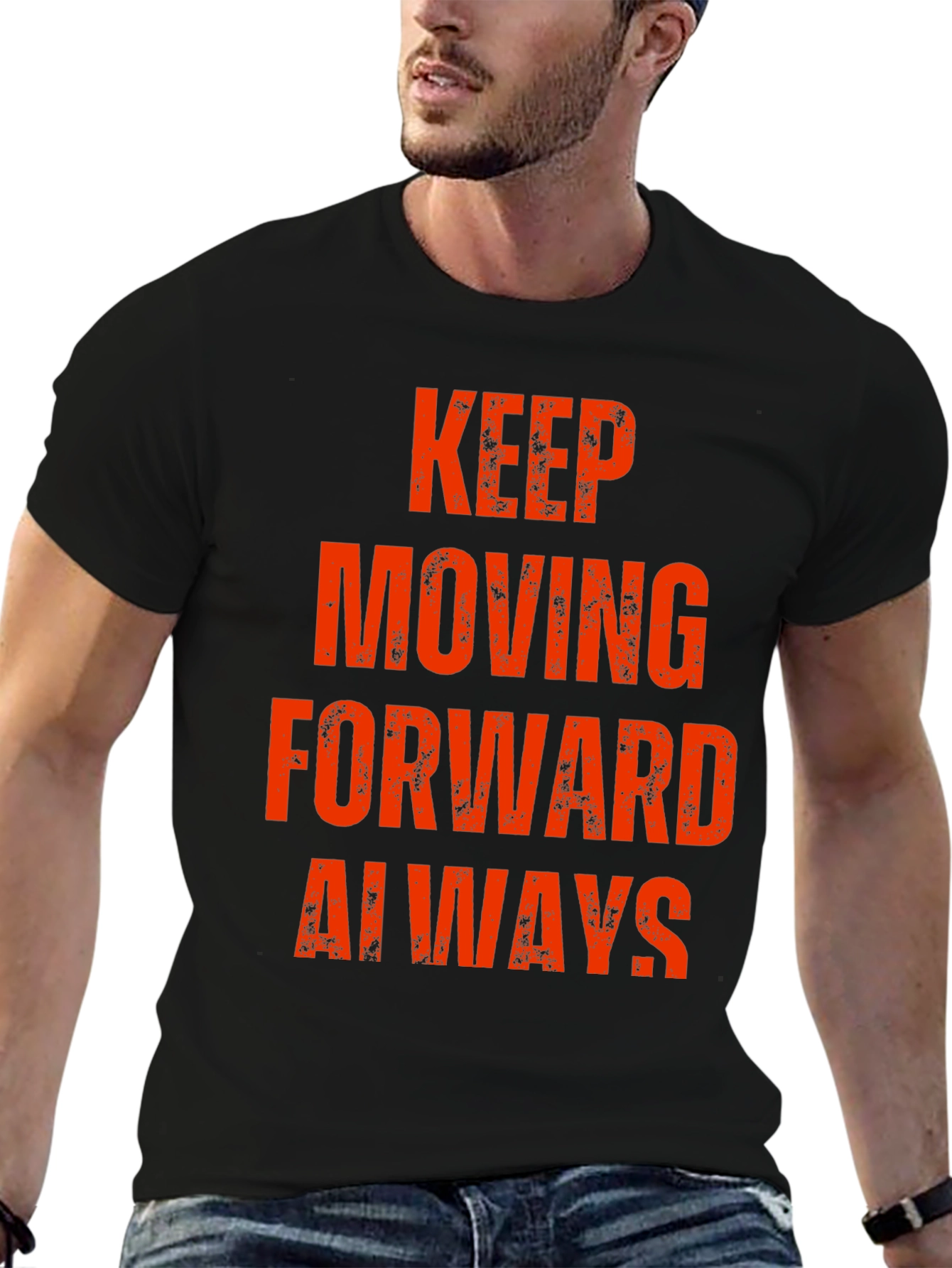 Black Keep Moving Forward Always T-Shirt view 6