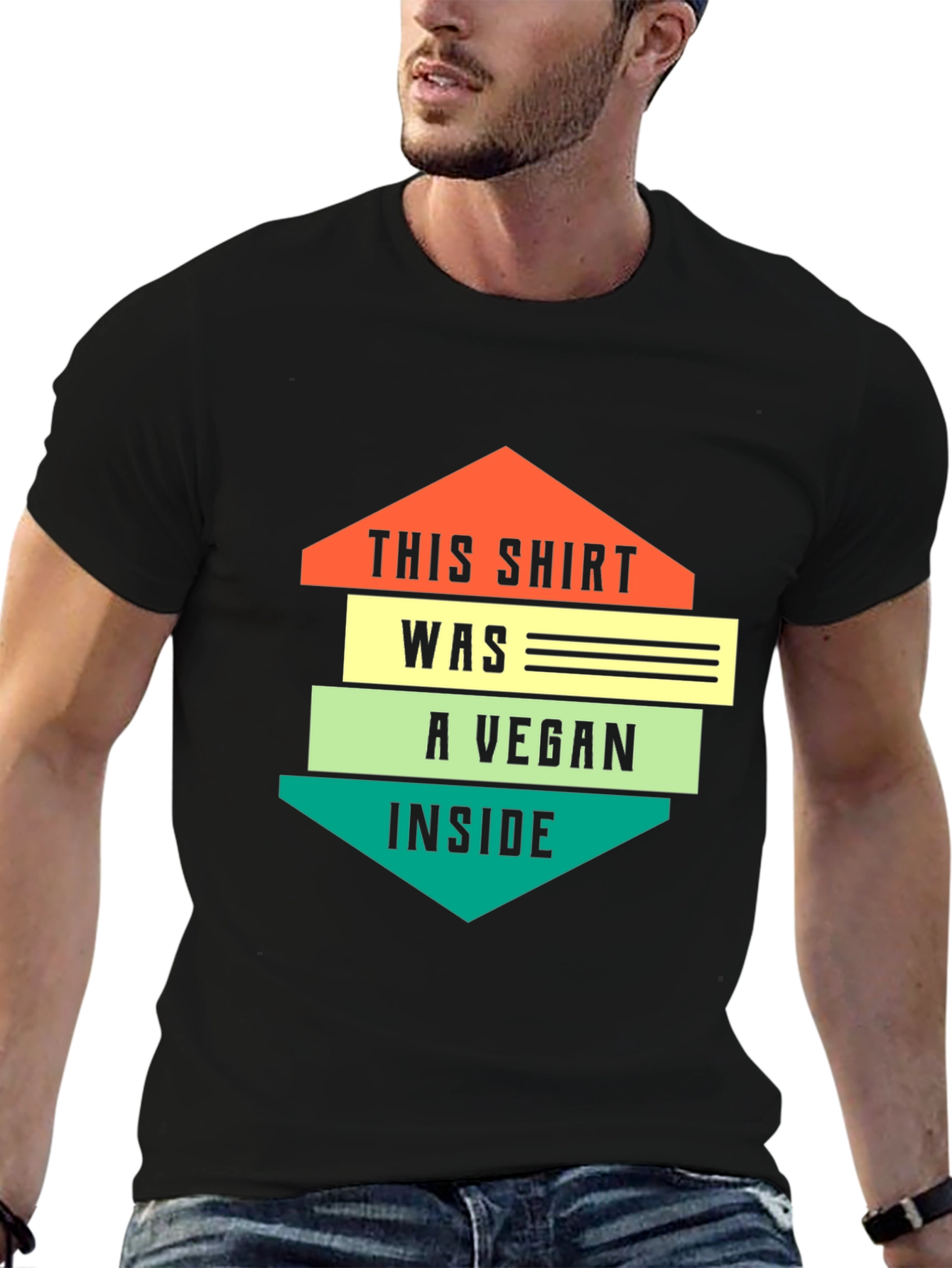 Vegan Inside Graphic T-Shirt - Black - 6