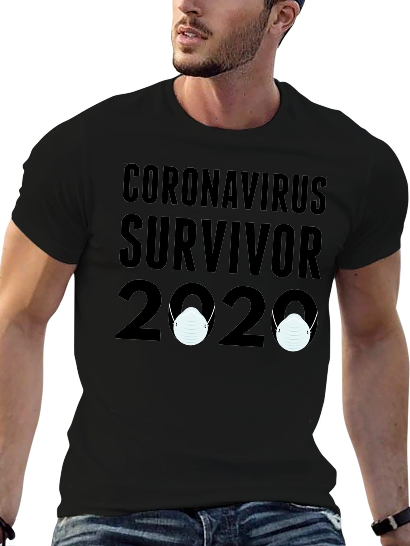 Black Coronavirus Survivor 2020 T-Shirt view 6