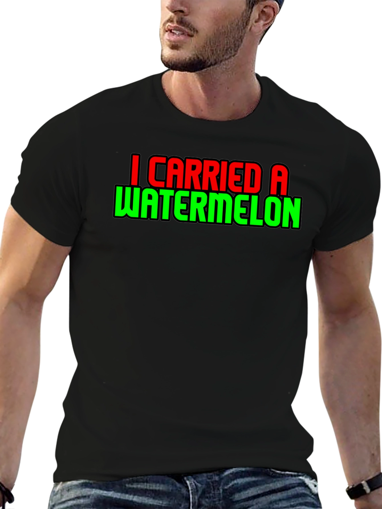 Black I Carried a Watermelon T-Shirt Funny Dance Movie Tee view 6