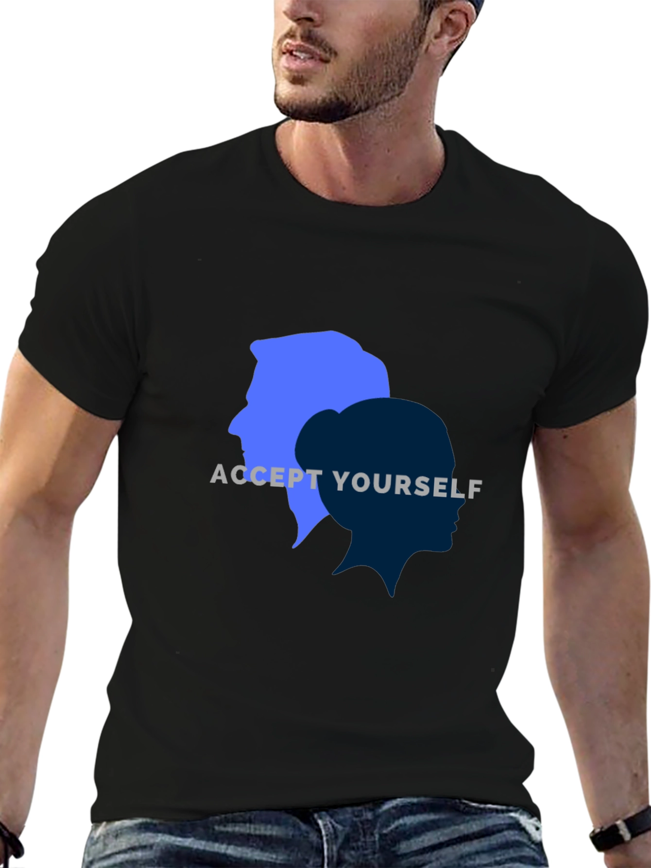 Black Accept Yourself Unisex T-Shirt view 6