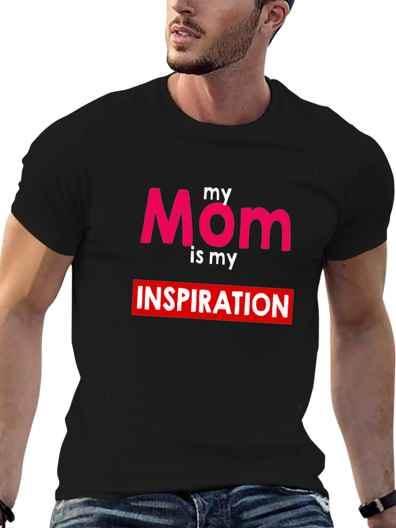 Black My Mom is My Inspiration T-Shirt view 6