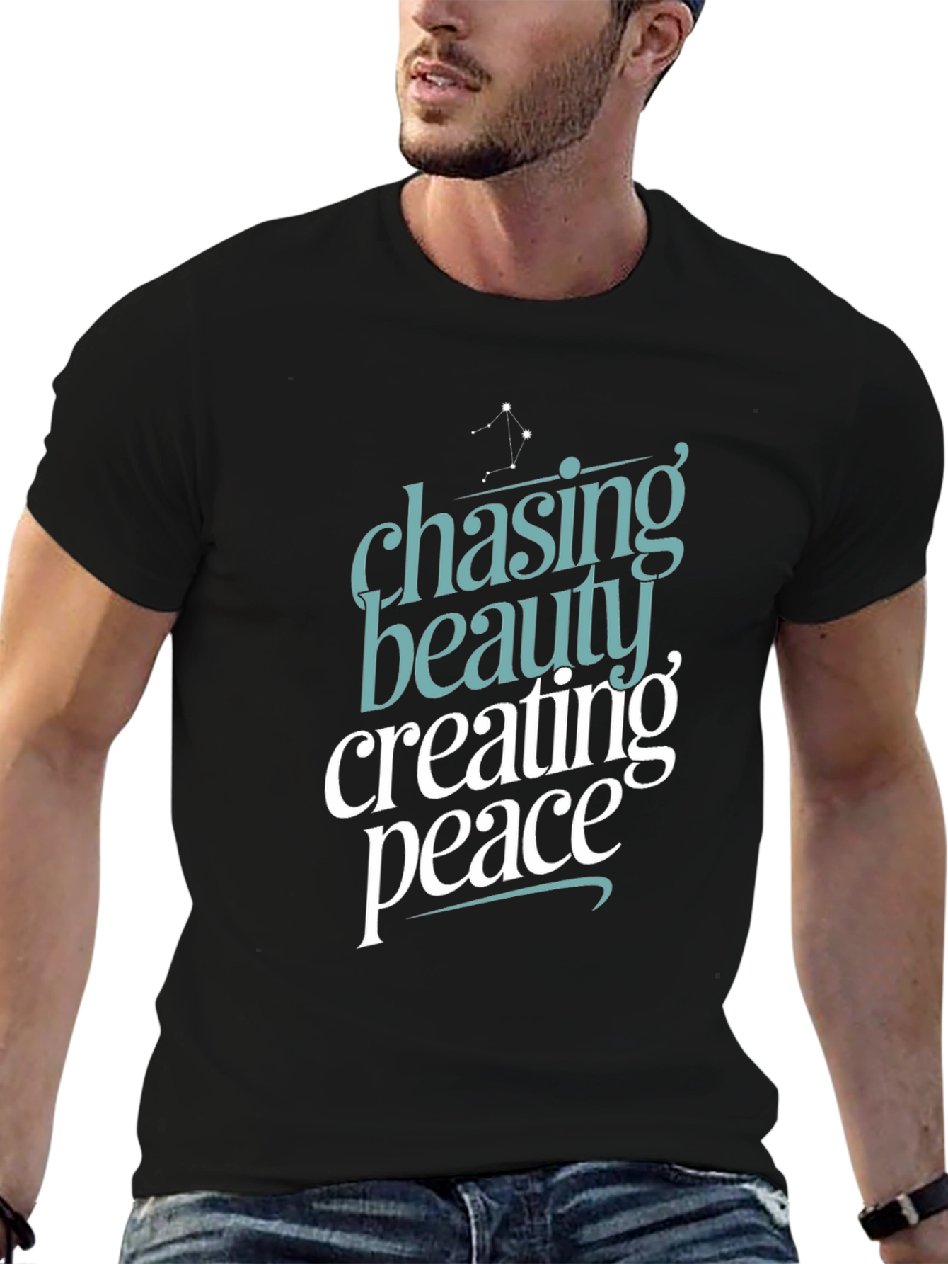 Black Chasing Beauty Creating Peace Graphic Tee view 6