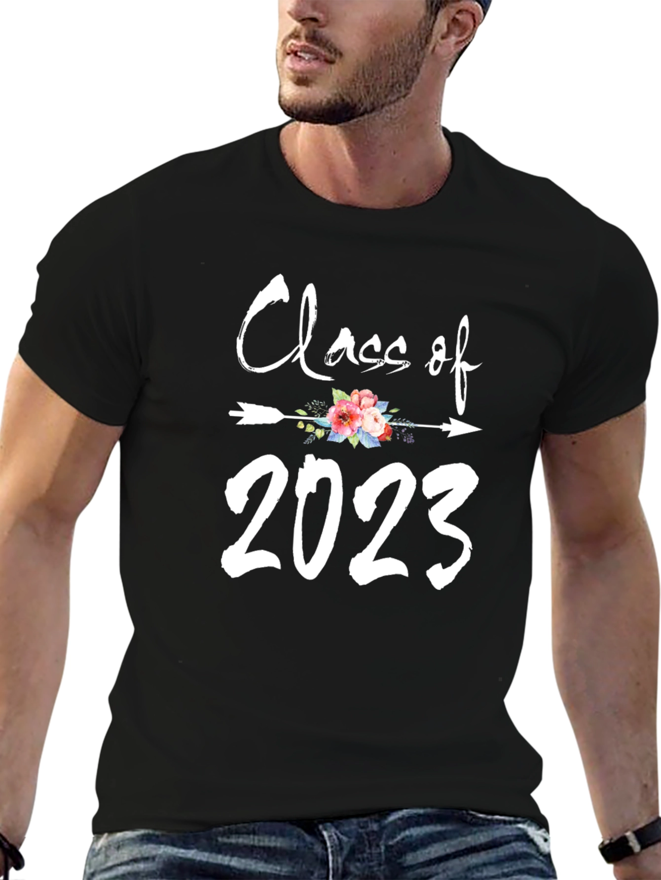 Black Class of 2023 Floral Arrow T-Shirt view 6