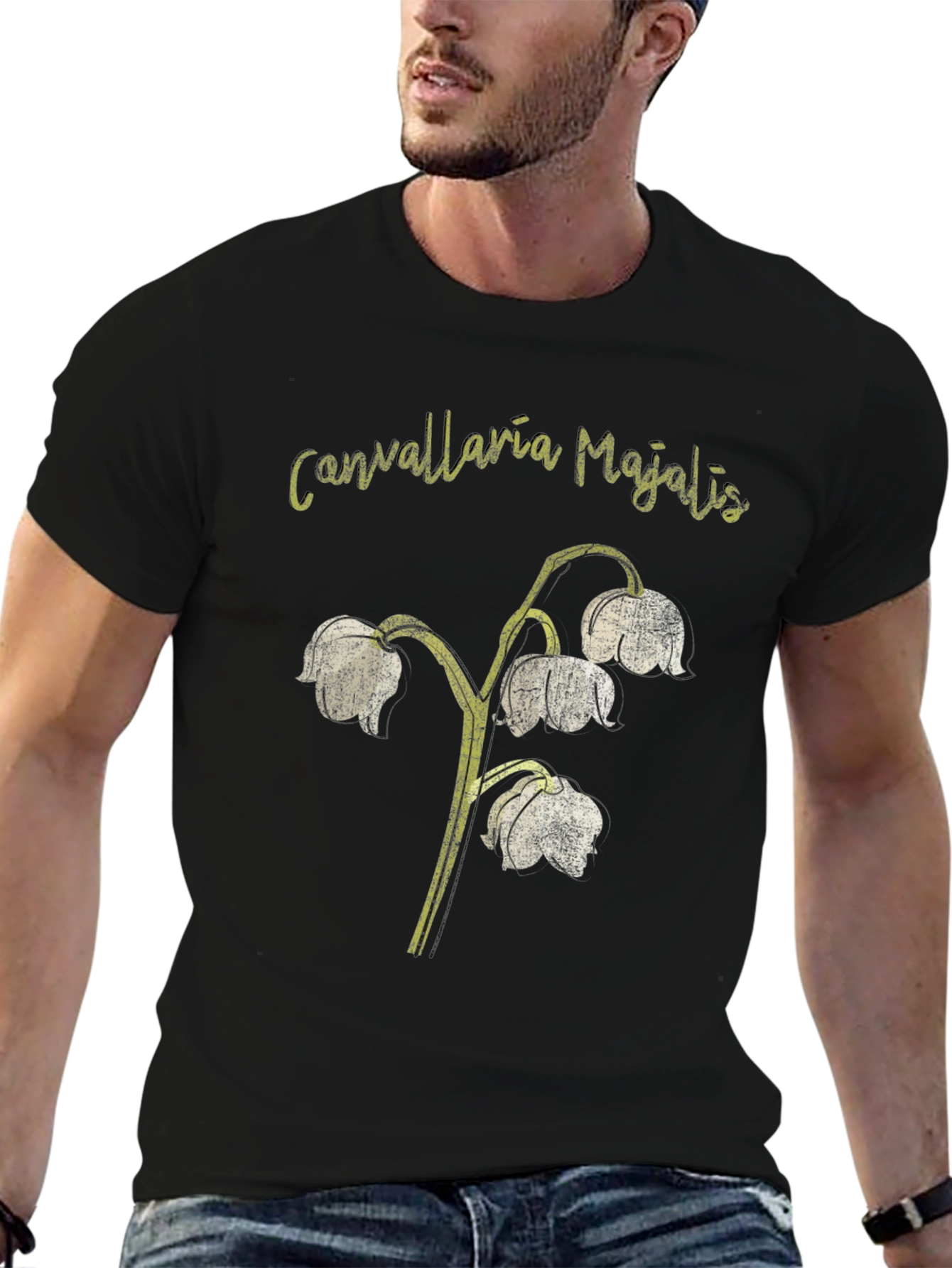 Black Lily of the Valley Graphic T-Shirt view 6