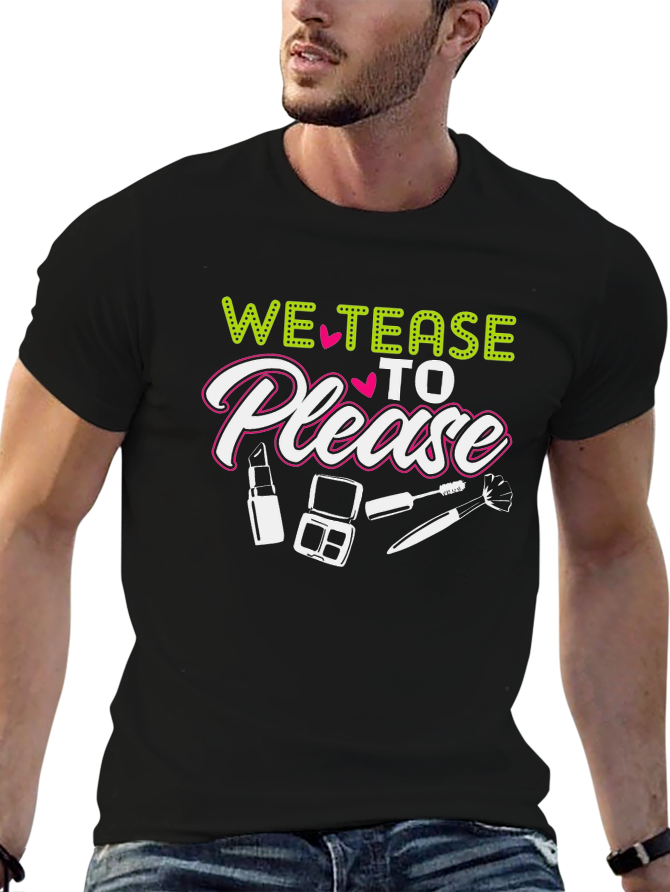 Black "We Tease to Please" Graphic Tee view 6
