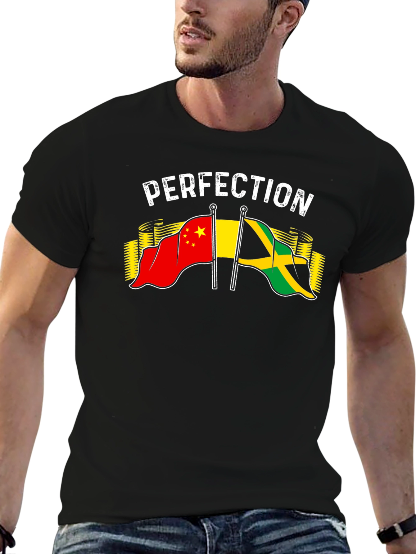 Perfection China Jamaica Flag Graphic T-Shirt - 6