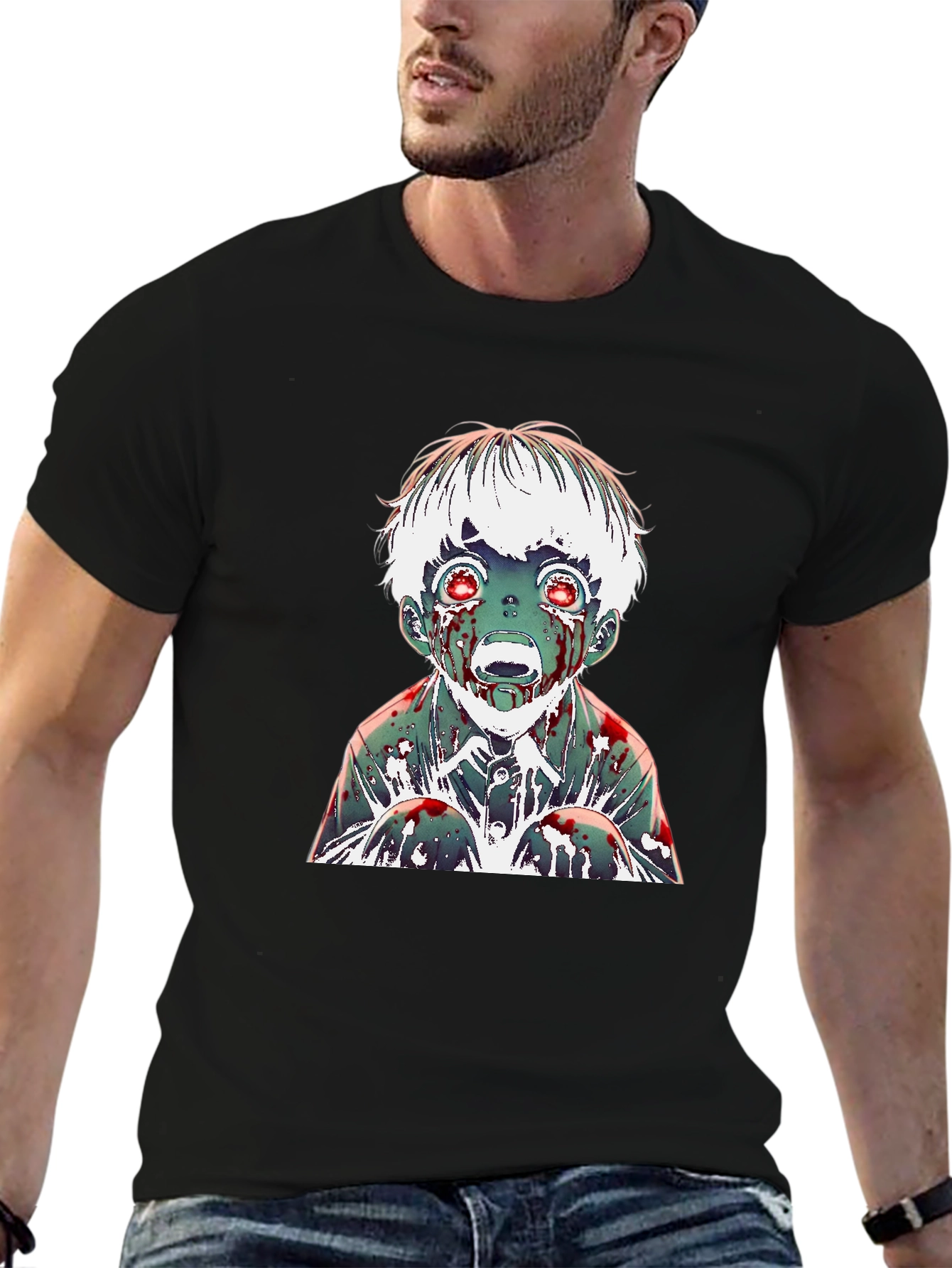 Black Zombie Boy Graphic Tee view 6