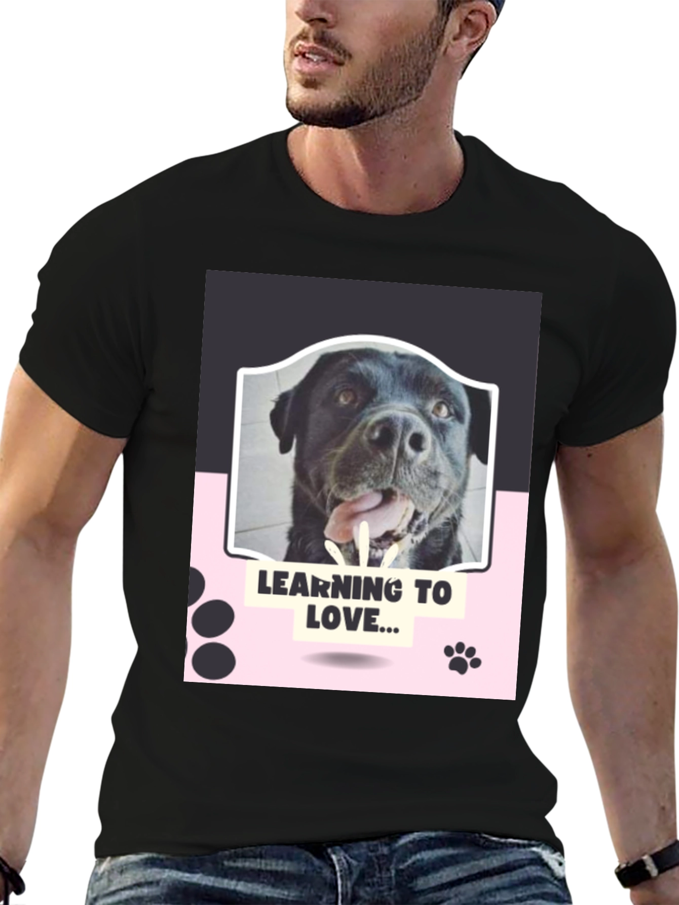 Black Learning to Love Dog Graphic Tee view 6