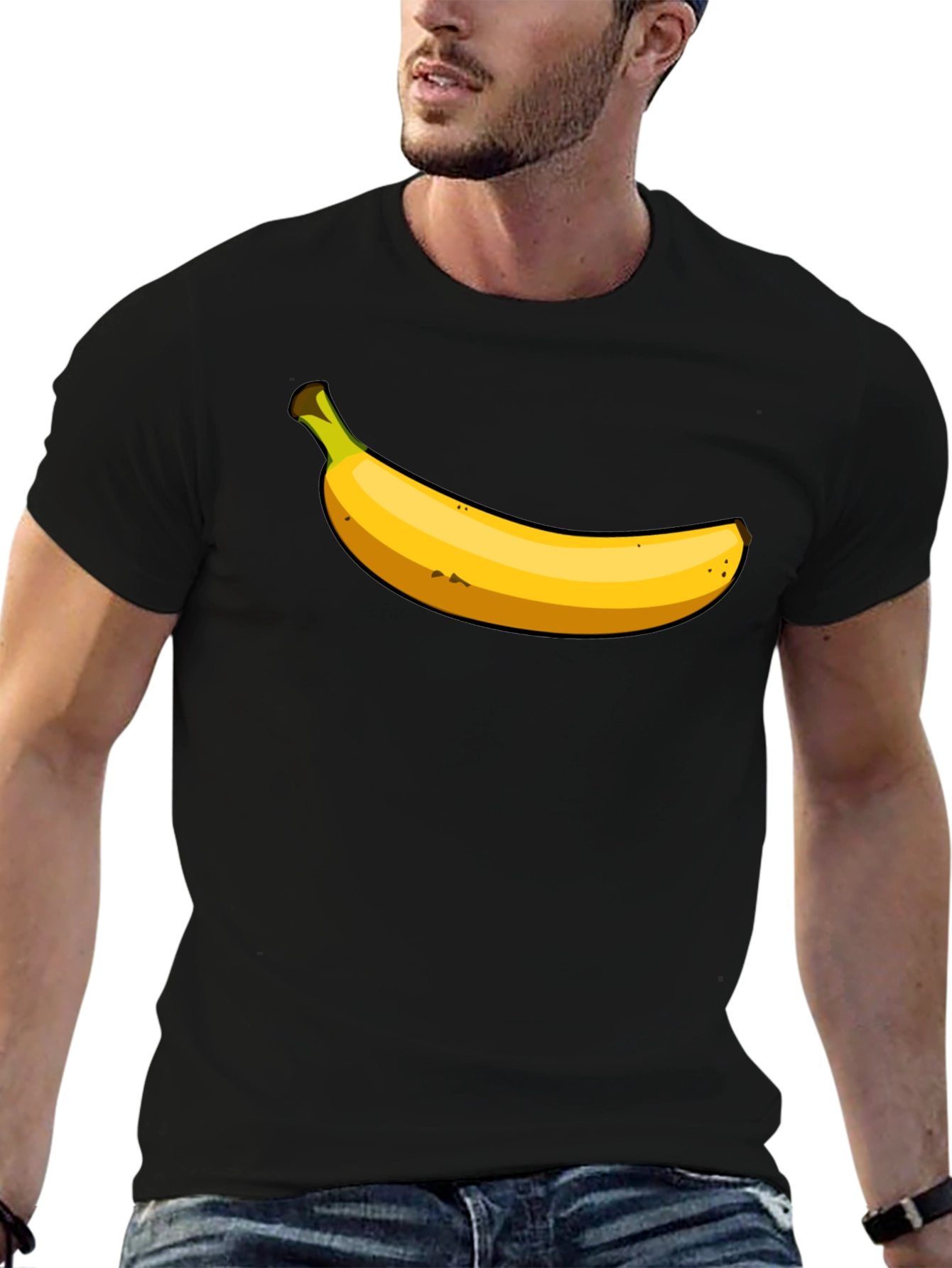 Black Banana Graphic T-Shirt - Funny Fruit Tee view 6