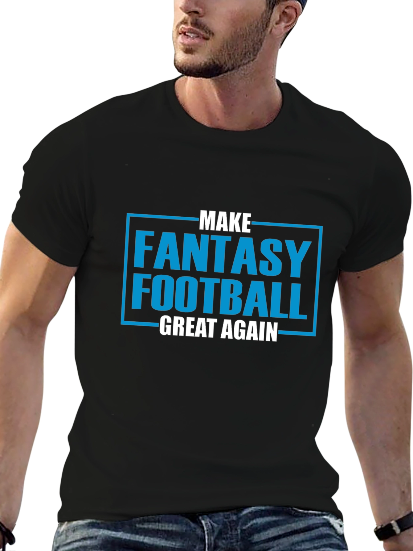 Black Make Fantasy Football Great Again T-Shirt view 6