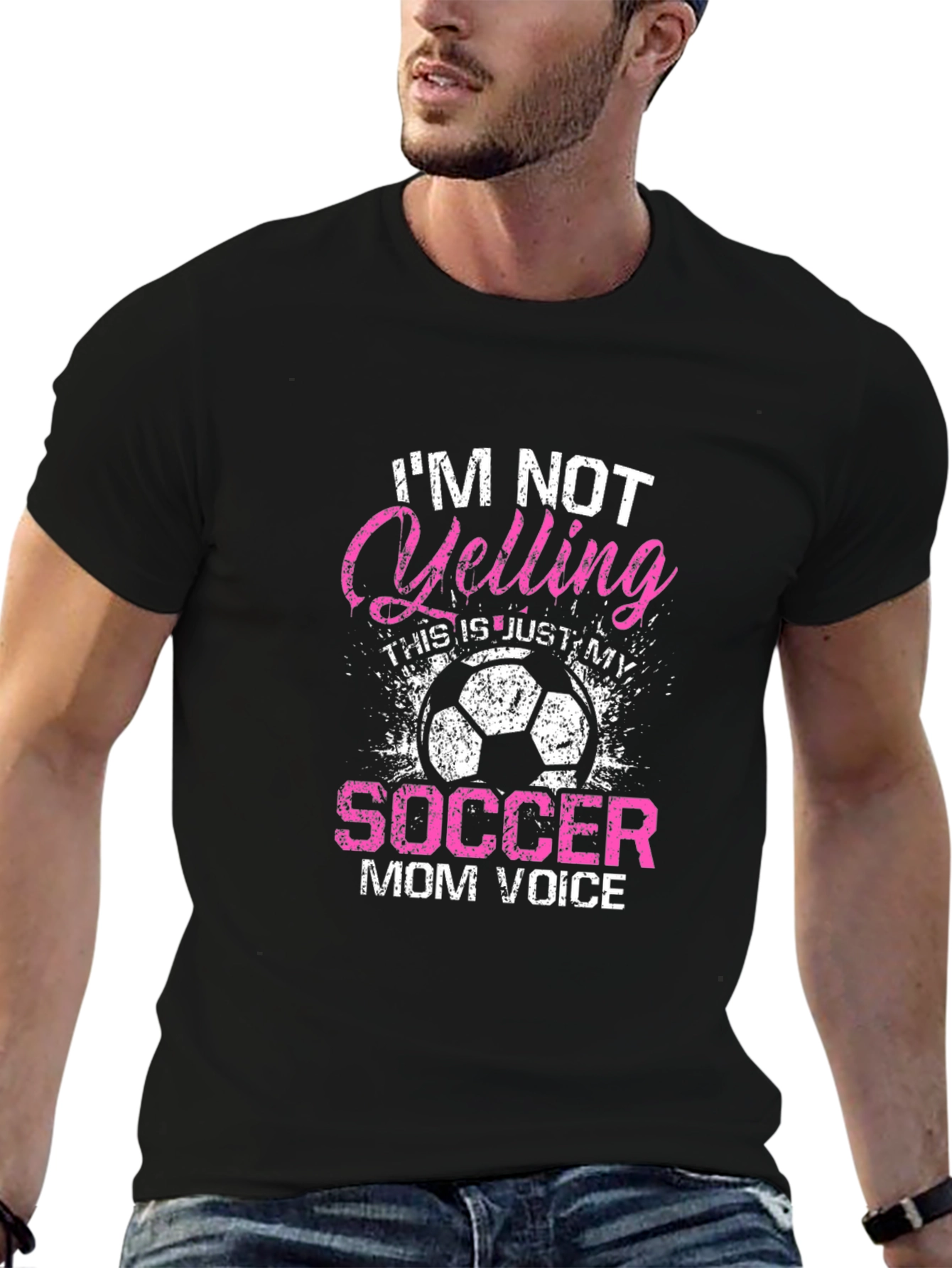 Black Soccer Mom Voice T-Shirt - Funny Graphic Tee view 6