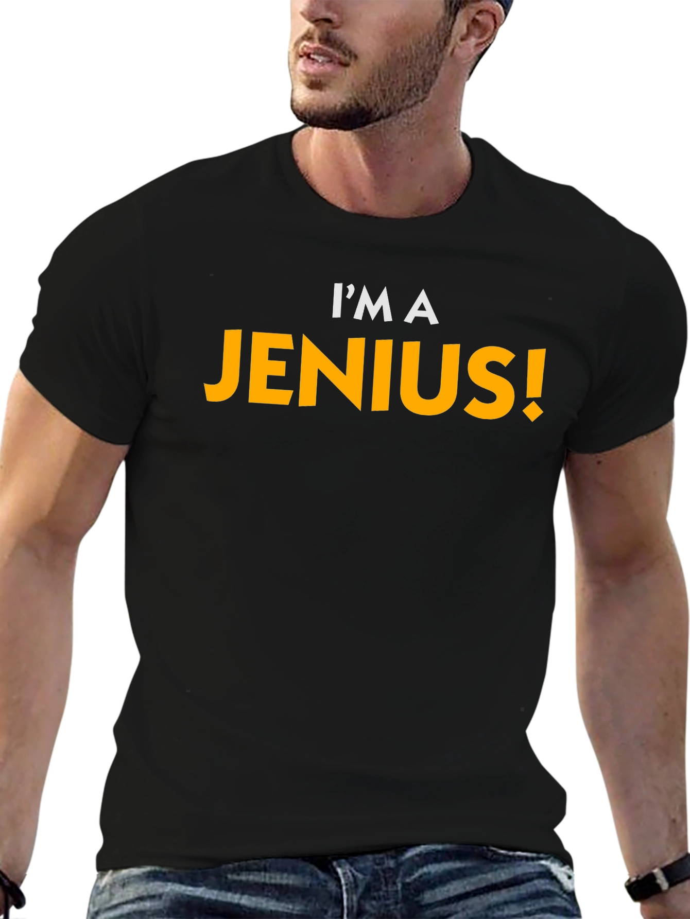 Black I'm A Jenius! Funny Novelty T-Shirt view 6