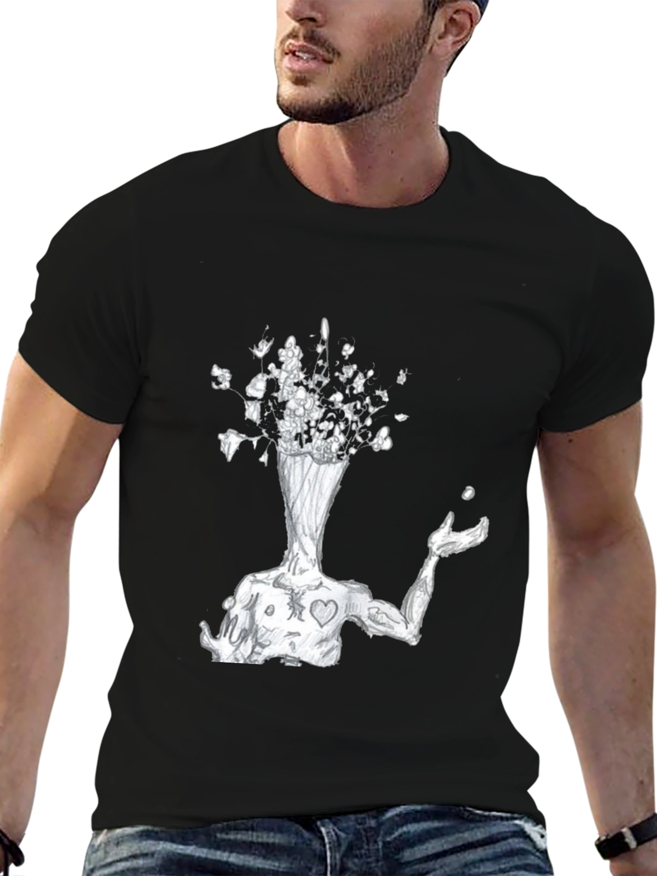 Black Abstract Mind T-Shirt view 6